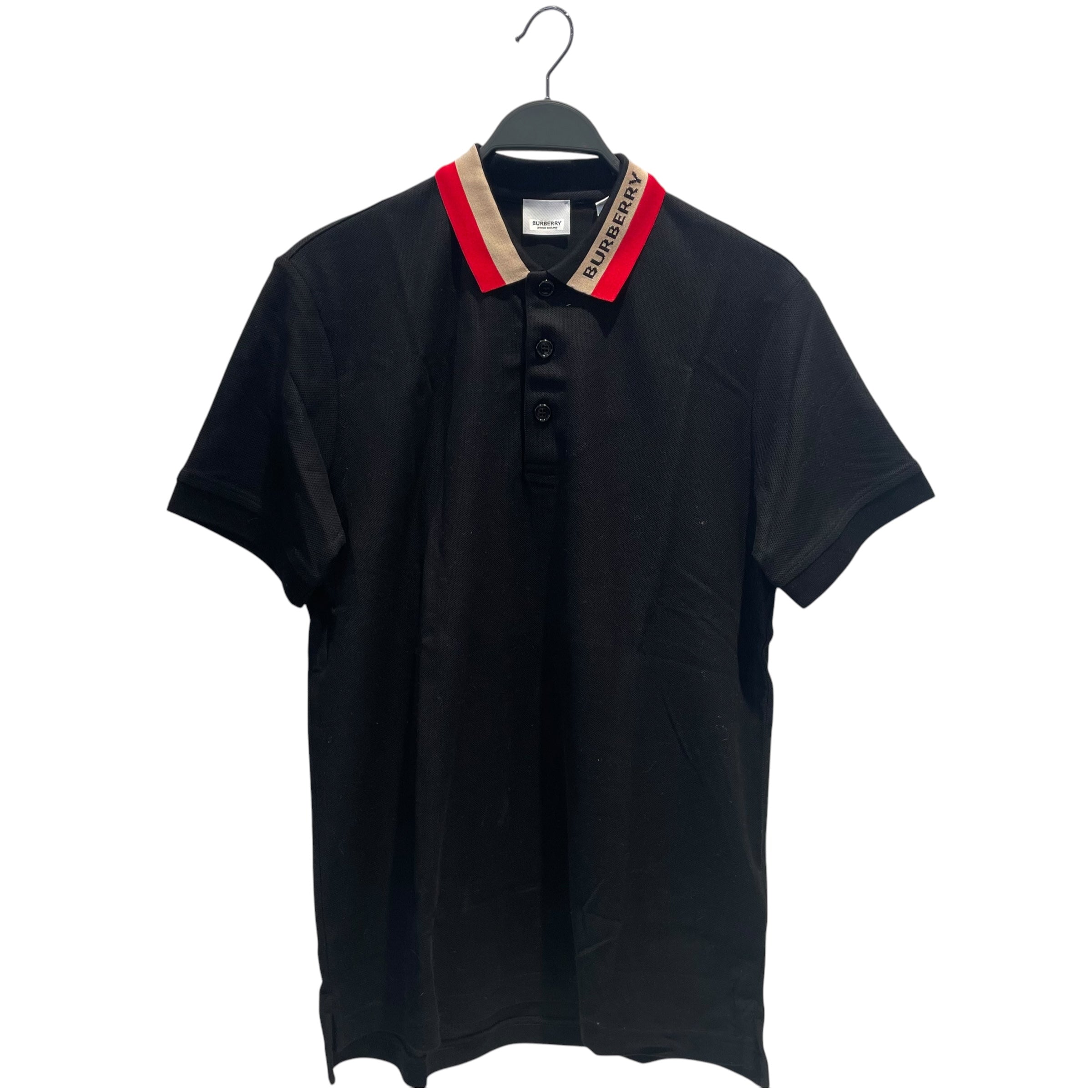 BURBERRY/Shirt/M/Cotton/BLK/jacquard polo logo collar view 1