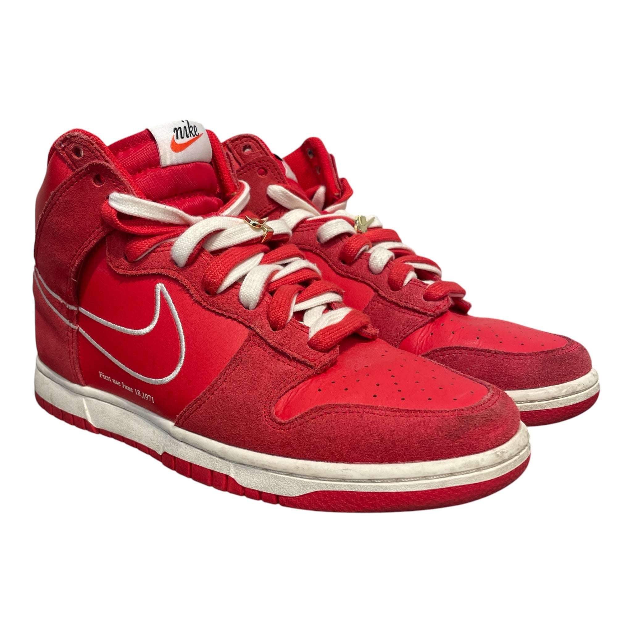 NIKE/Hi-Sneakers/US 8/Leather/RED/first use red view 1