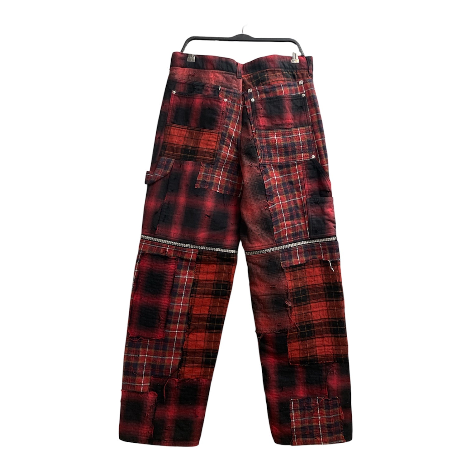 GIVENCHY/Pants/32/Cotton/RED/Plaid/KNEE ZIPS view 2