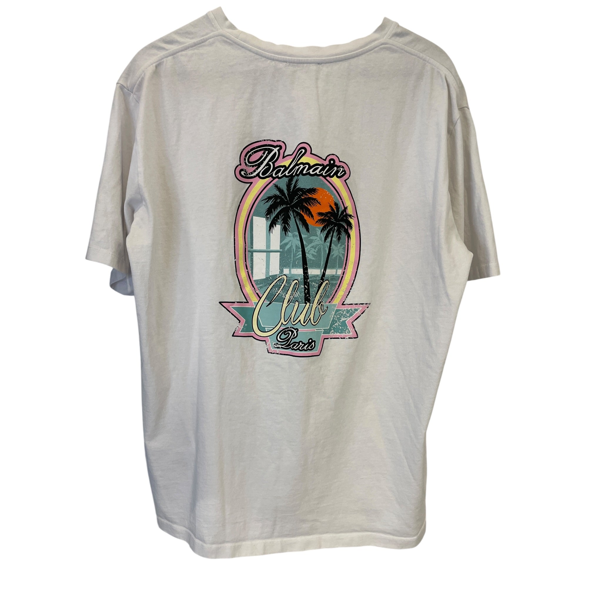 BALMAIN/T-Shirt/XL/Cotton/WHT/Graphic/BALMAIN PARIS view 2