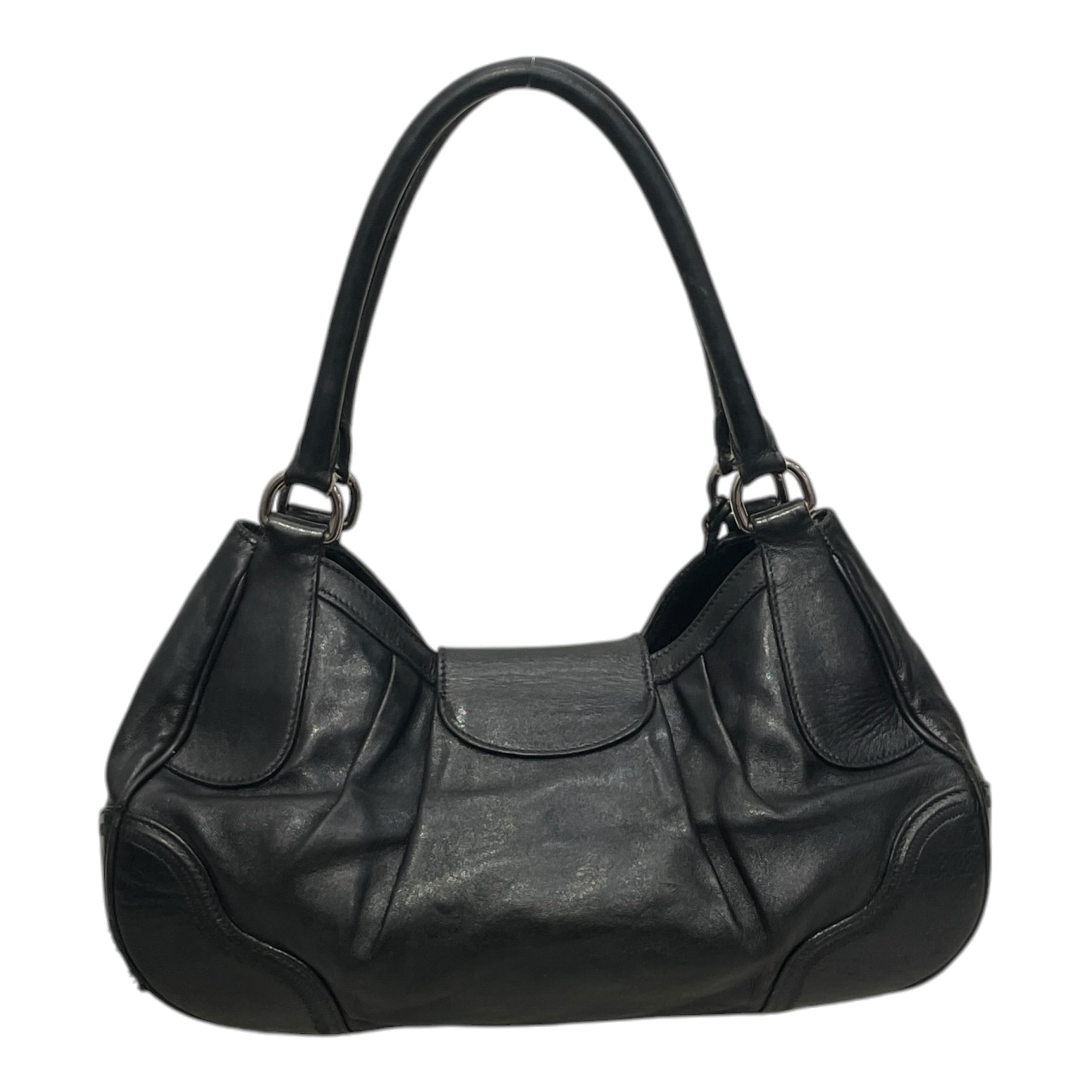 PRADA/Bag/Leather/BLK/LOCK ON FRONT view 2