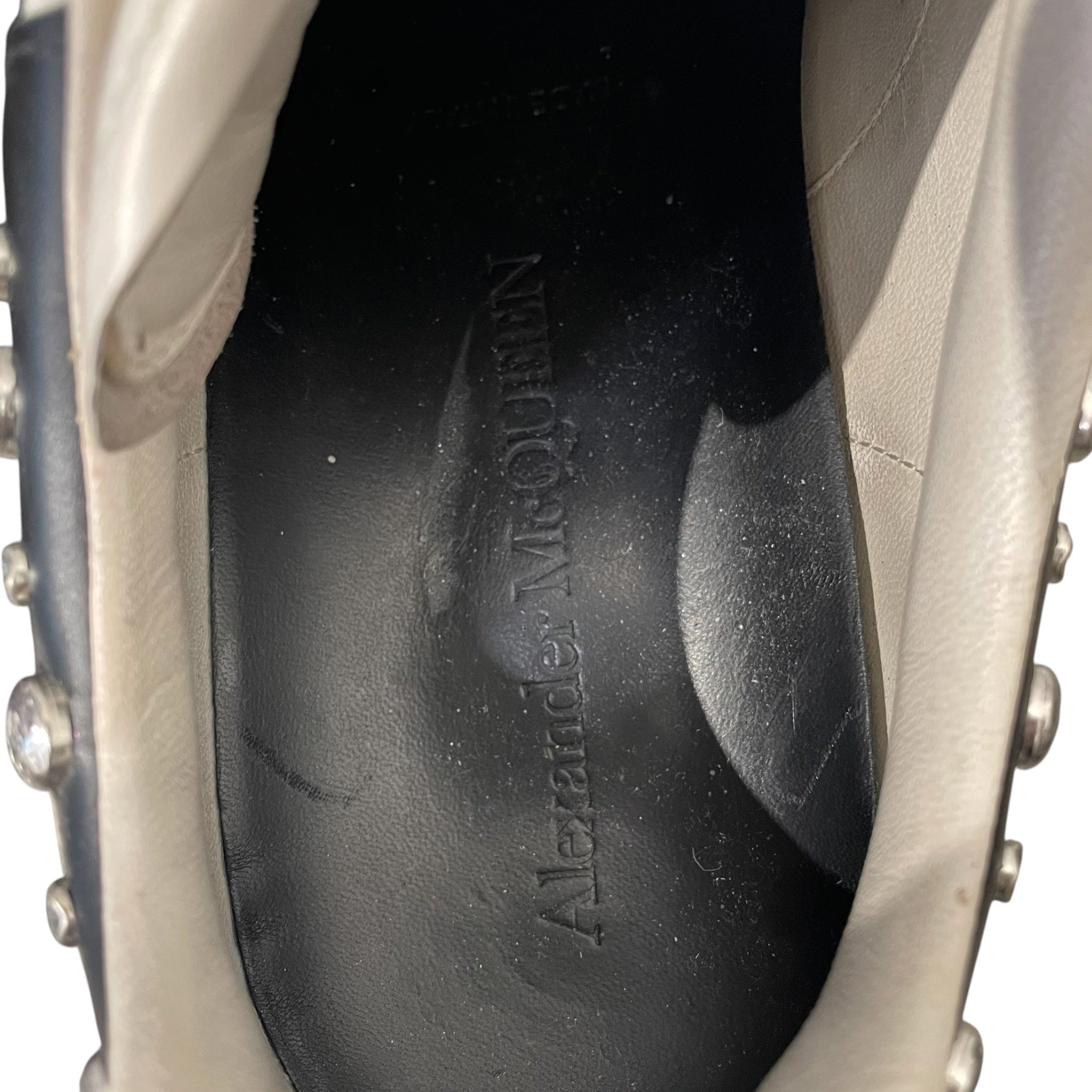 Alexander McQueen/Low-Sneakers/EU 41/Leather/WHT/Studs/OVERSIZED SNEAK SILVER STUDS view 3