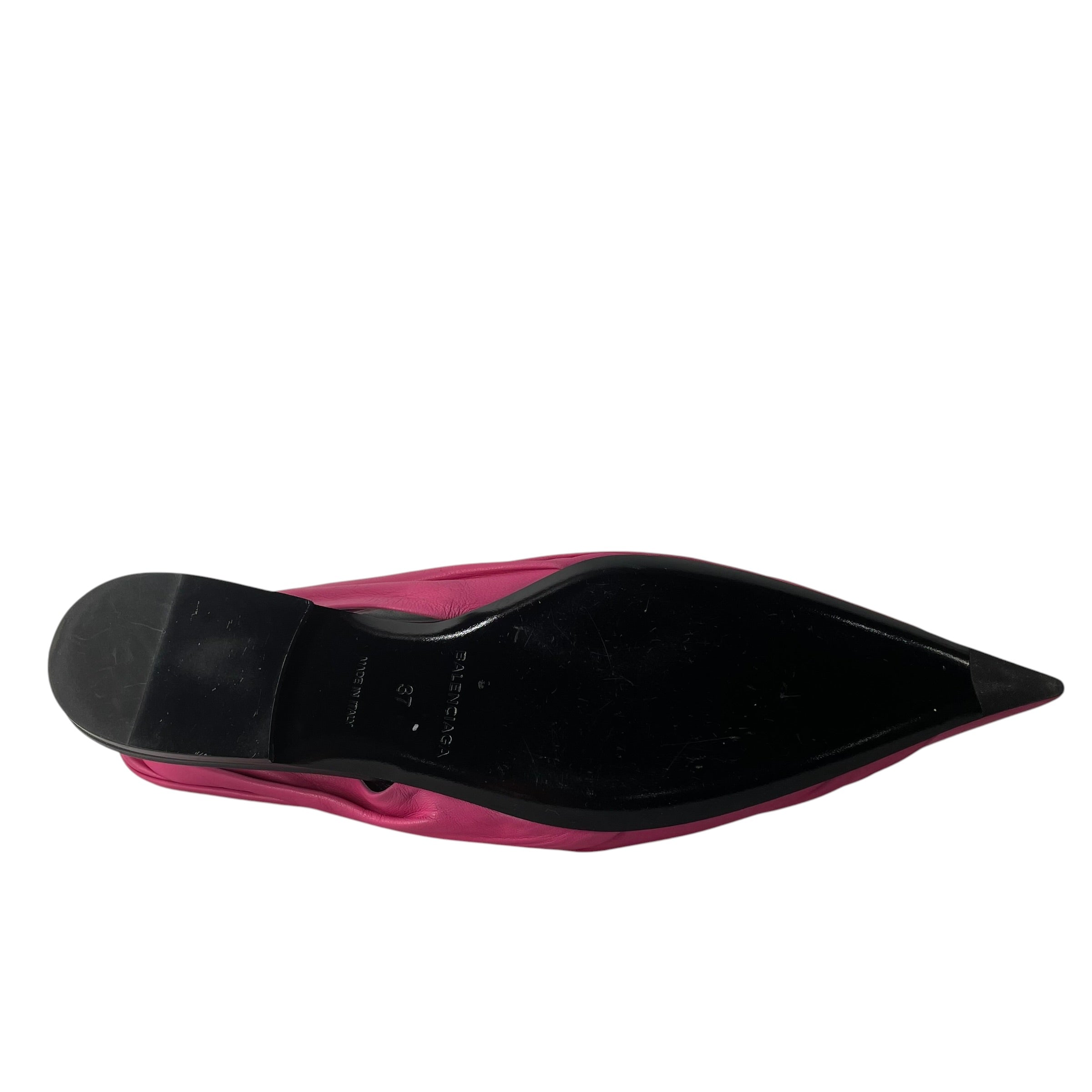 BALENCIAGA/Flat Shoes/EU 37/Leather/PNK/Ankle Strap/KNIFE SLINGBACKS BNWT view 4