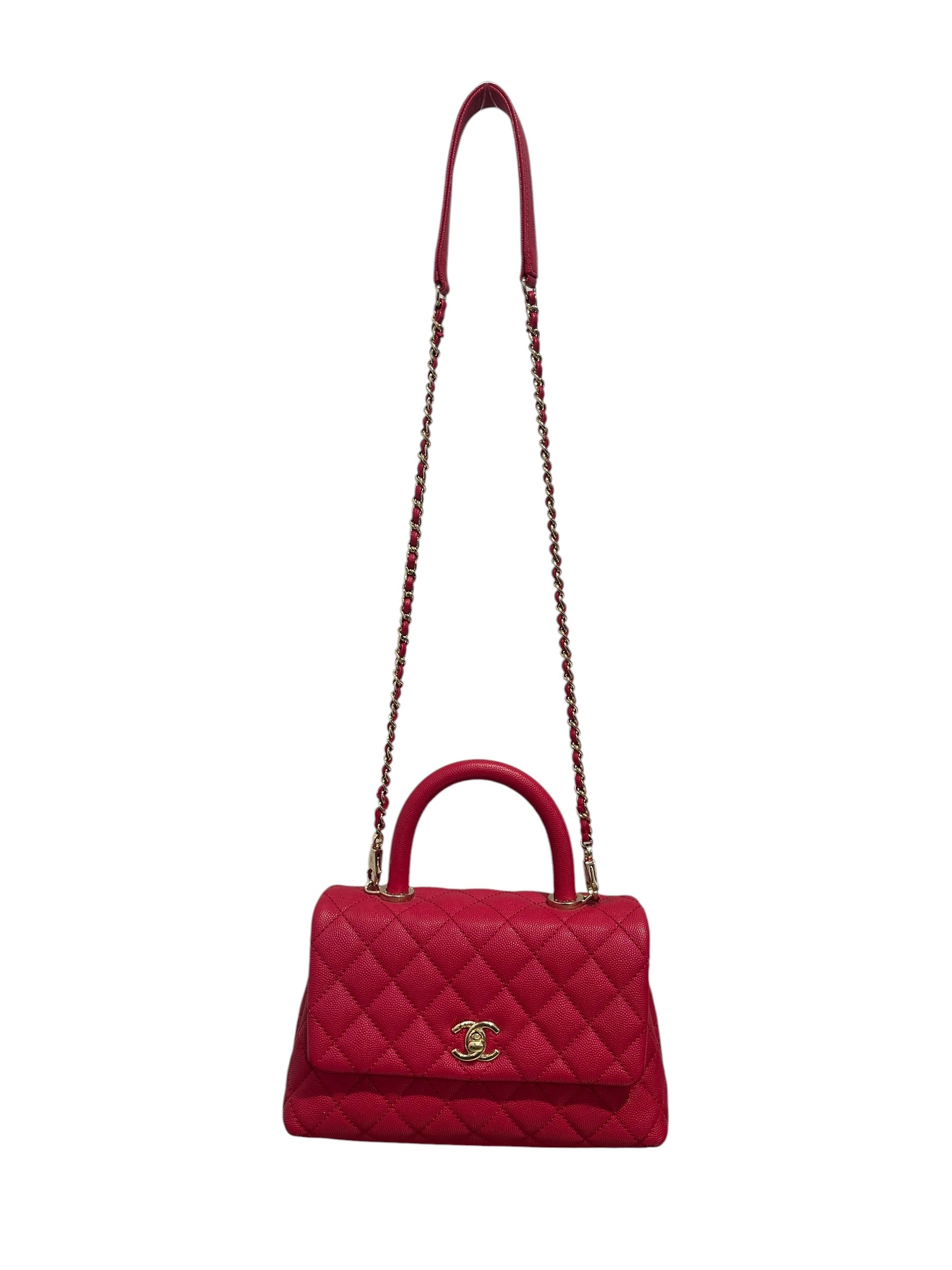 CHANEL/Hand Bag/Leather/PNK/DARK PINK CAVIAR view 1
