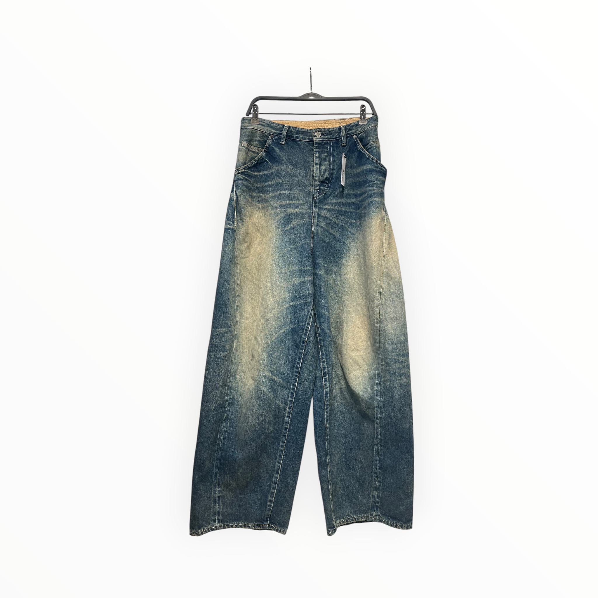 mina perhonen/Wide Leg Pants/38/Denim/IDG/Button Fly/GOLD BOW DEATIL ON BACK POCKET view 1