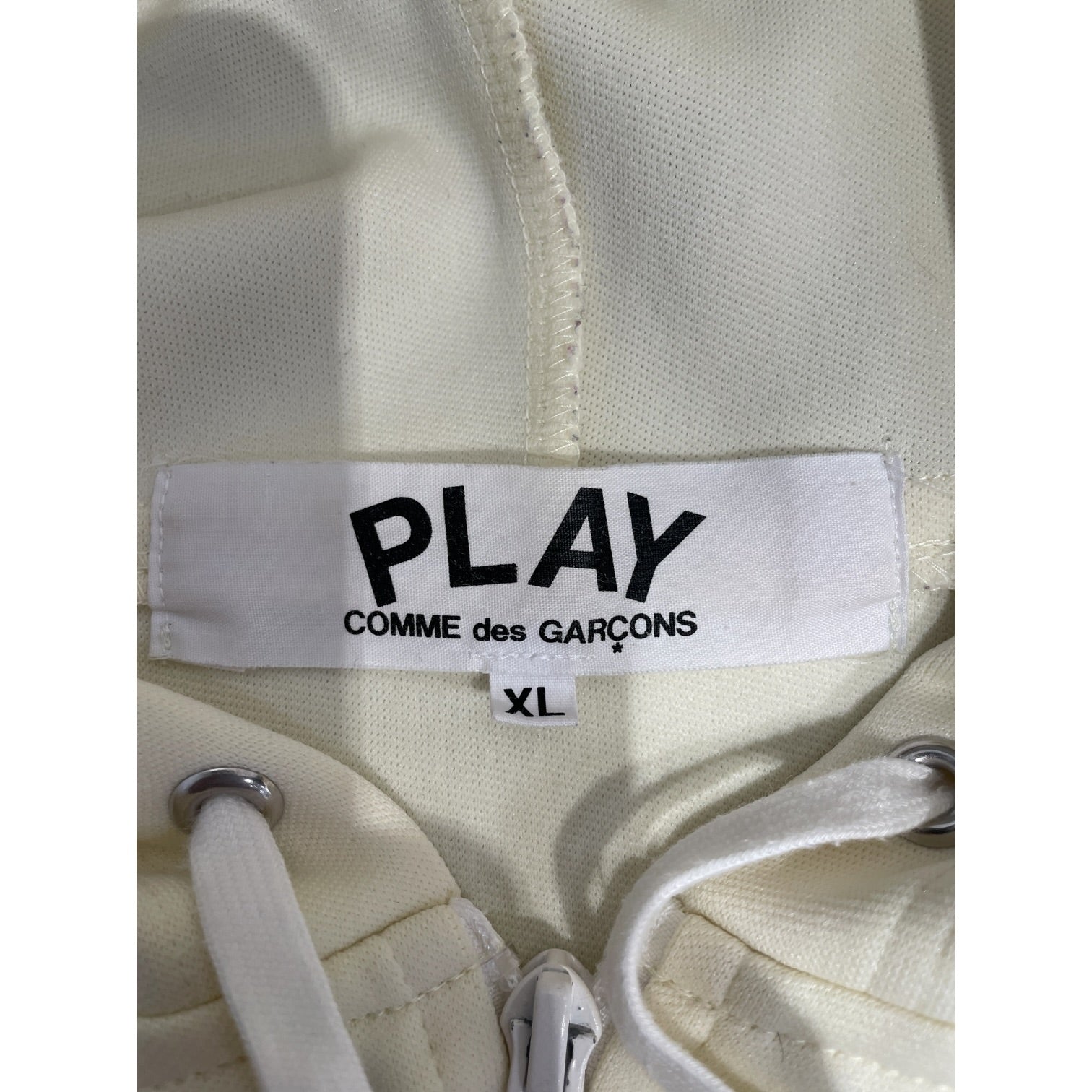 PLAY COMME des GARCONS/Zip Up Hoodie/XL/Cotton/IVR/ view 3