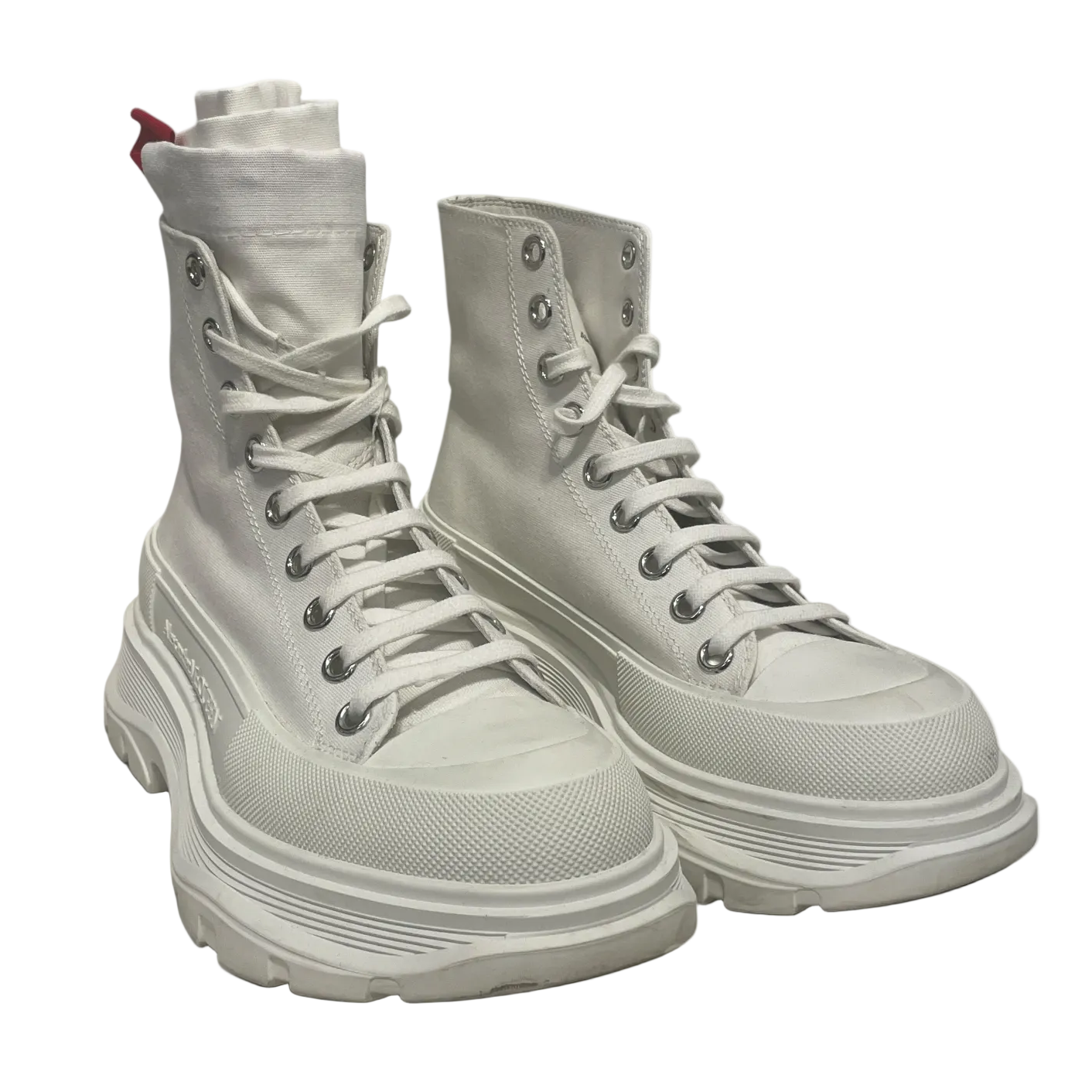 Alexander McQueen/Hi-Sneakers/EU 39/Cotton/WHT/high top view 1