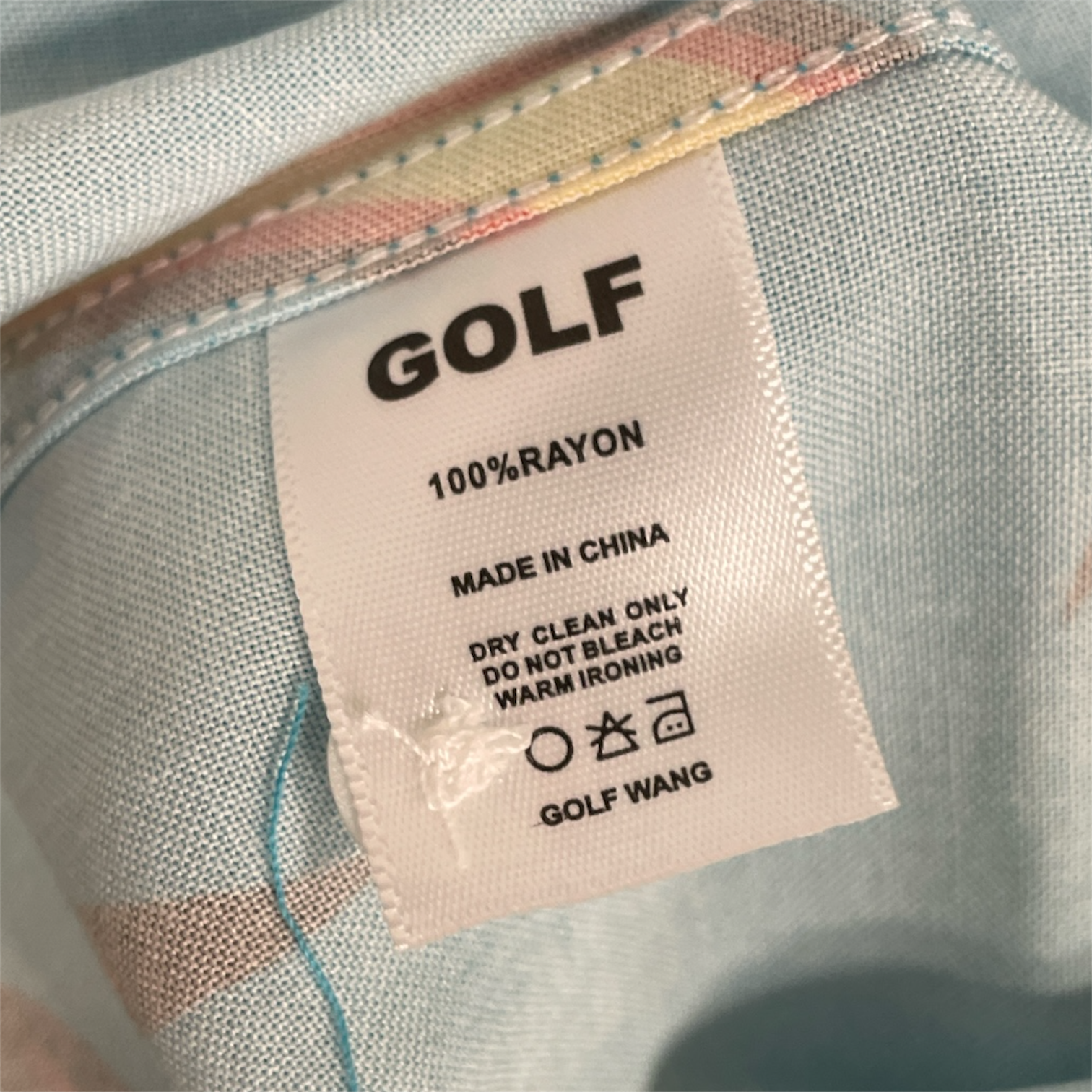 GOLF WANG/SS Shirt/XXL/Polyester/BLU/All Over Print/blue with orange flame view 4
