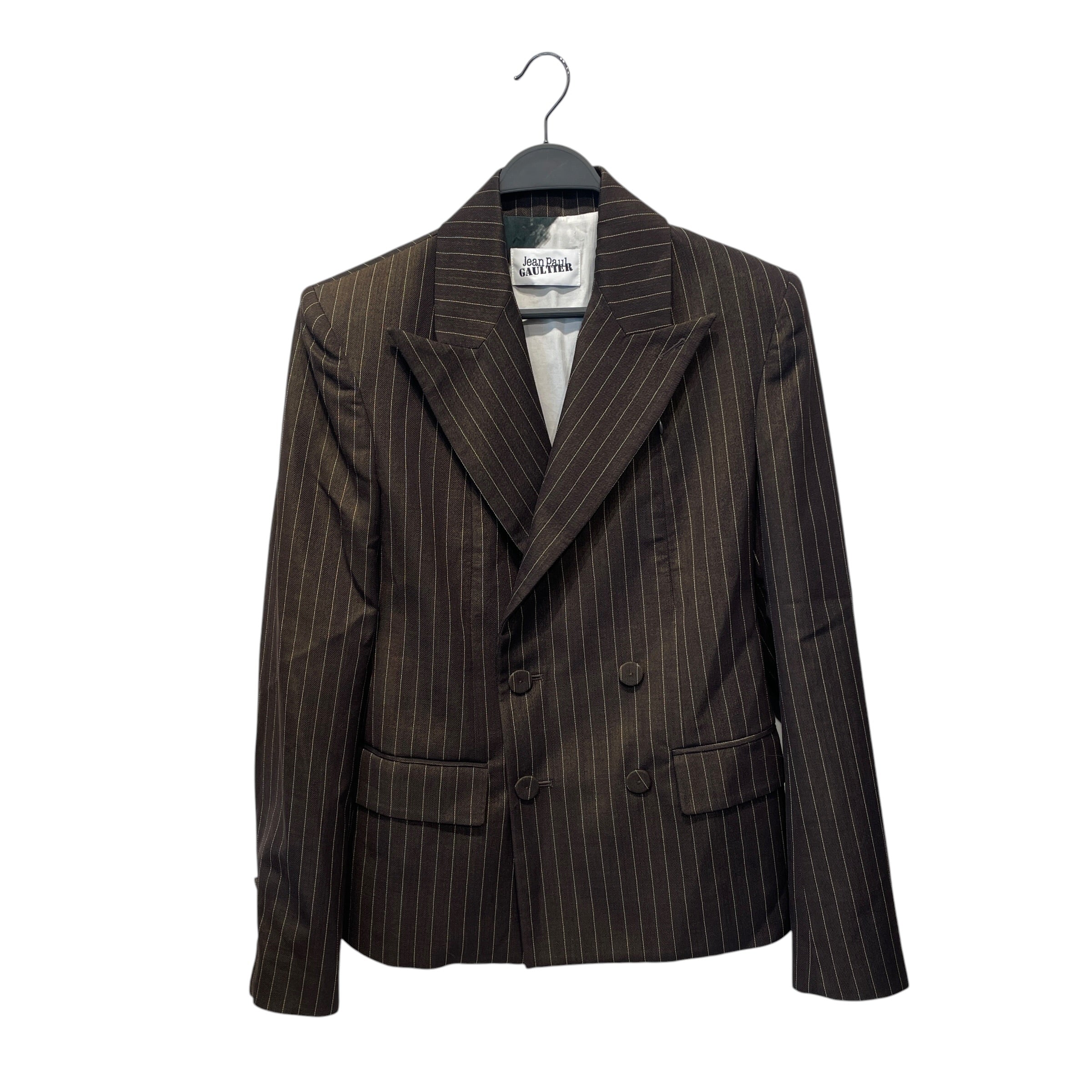 Jean Paul Gaultier/Jacket/40/Cotton/BRW/Stripe/DOUBLE BREASTED BLAZER view 1
