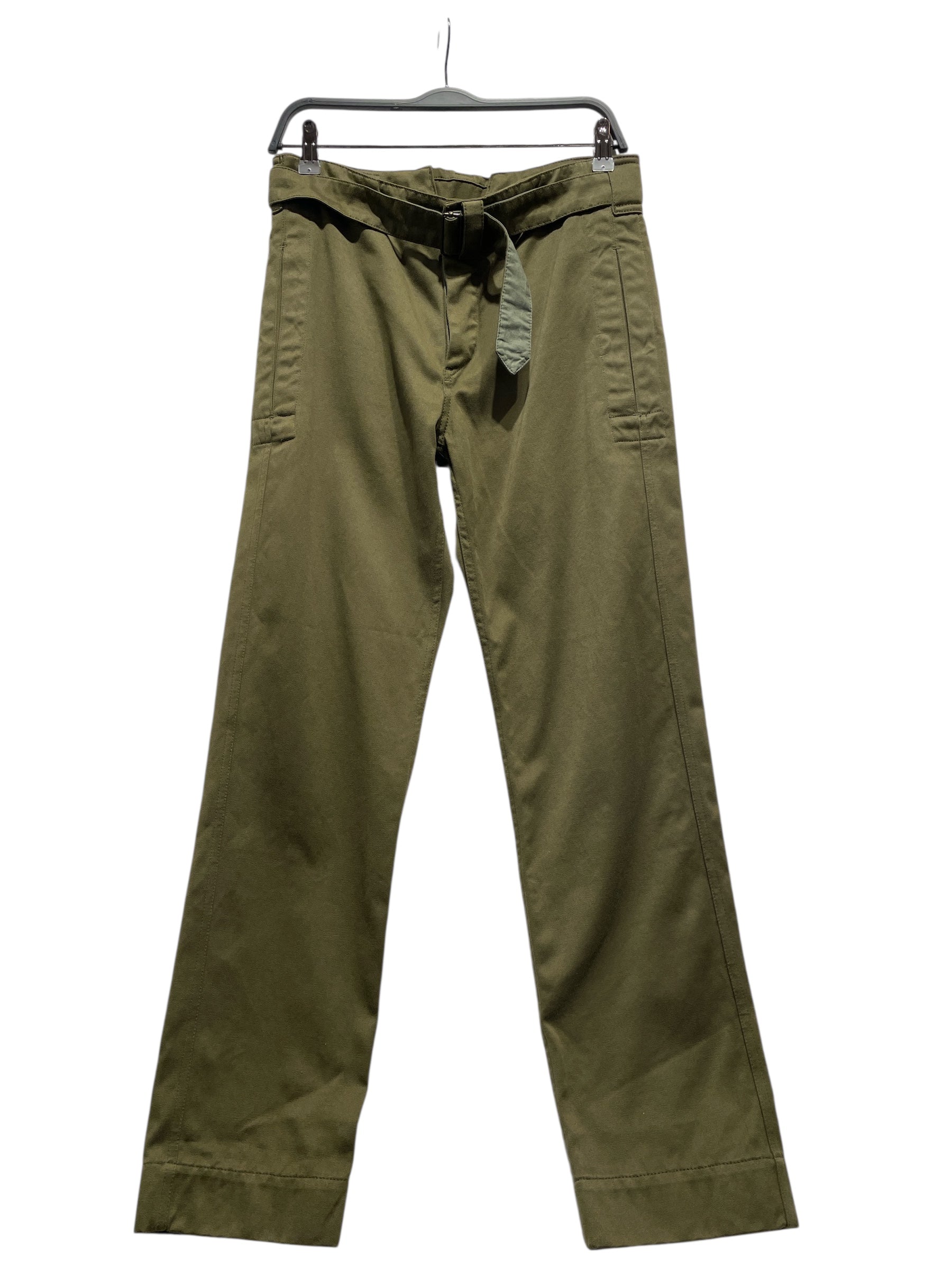 ISABEL MARANT/Bottoms/36/Cotton/GRN/Belted army trousers view 1