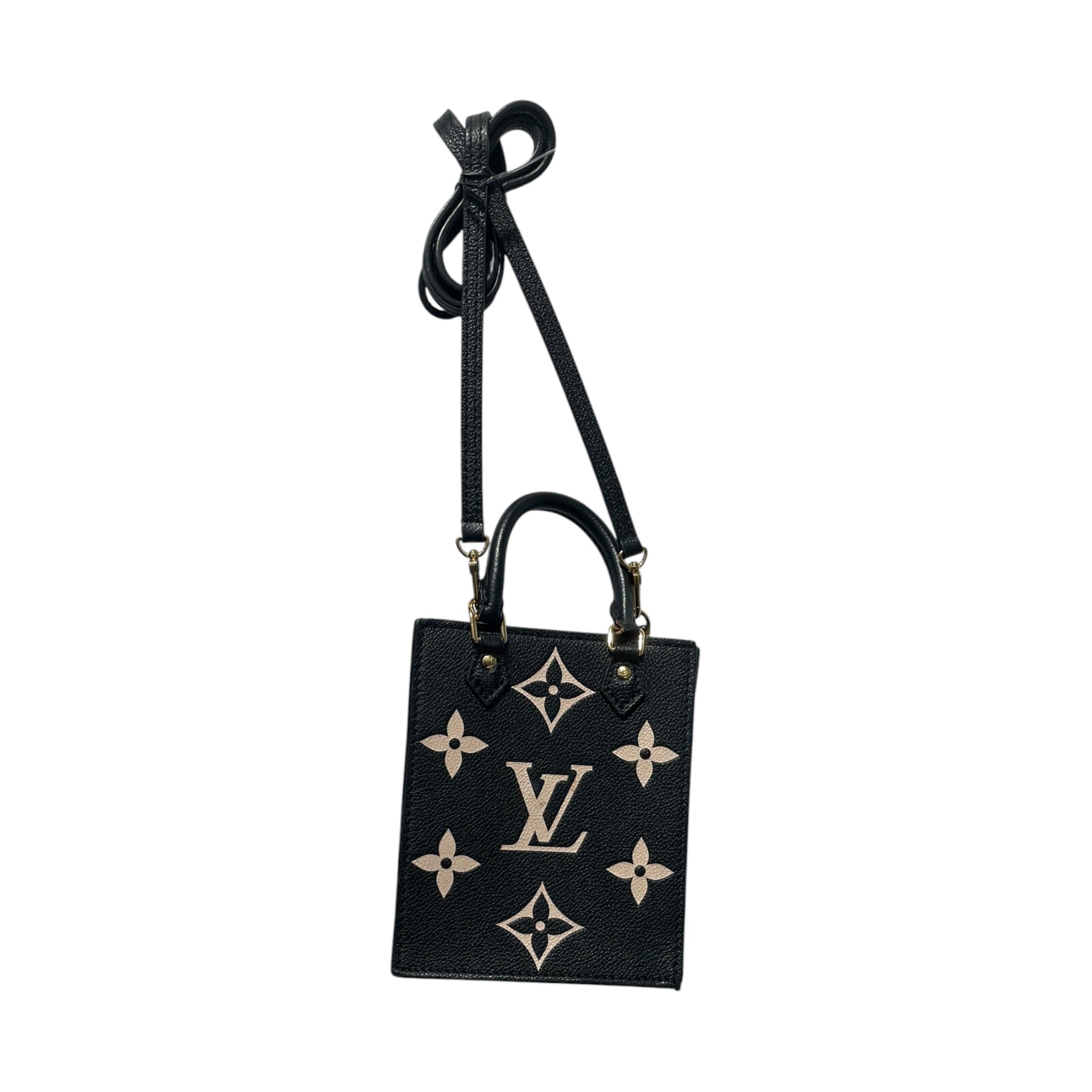 LOUIS VUITTON/Cross Body Bag/Monogram/Leather/BLK/PETIT SAC BLACK view 2