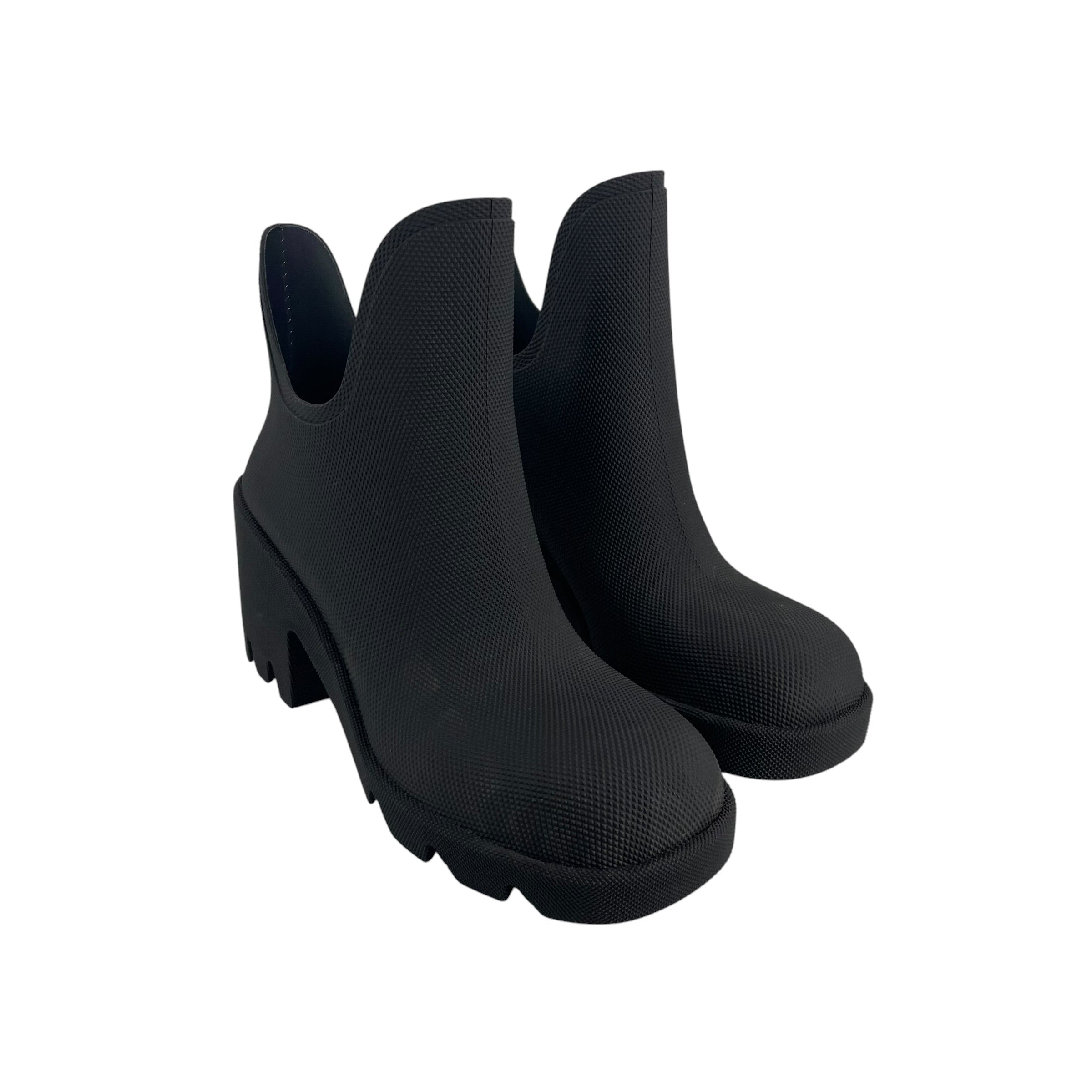 BURBERRY/Boots/EU 39/BLK/MARSH RUBBER HEEL BOOT view 1