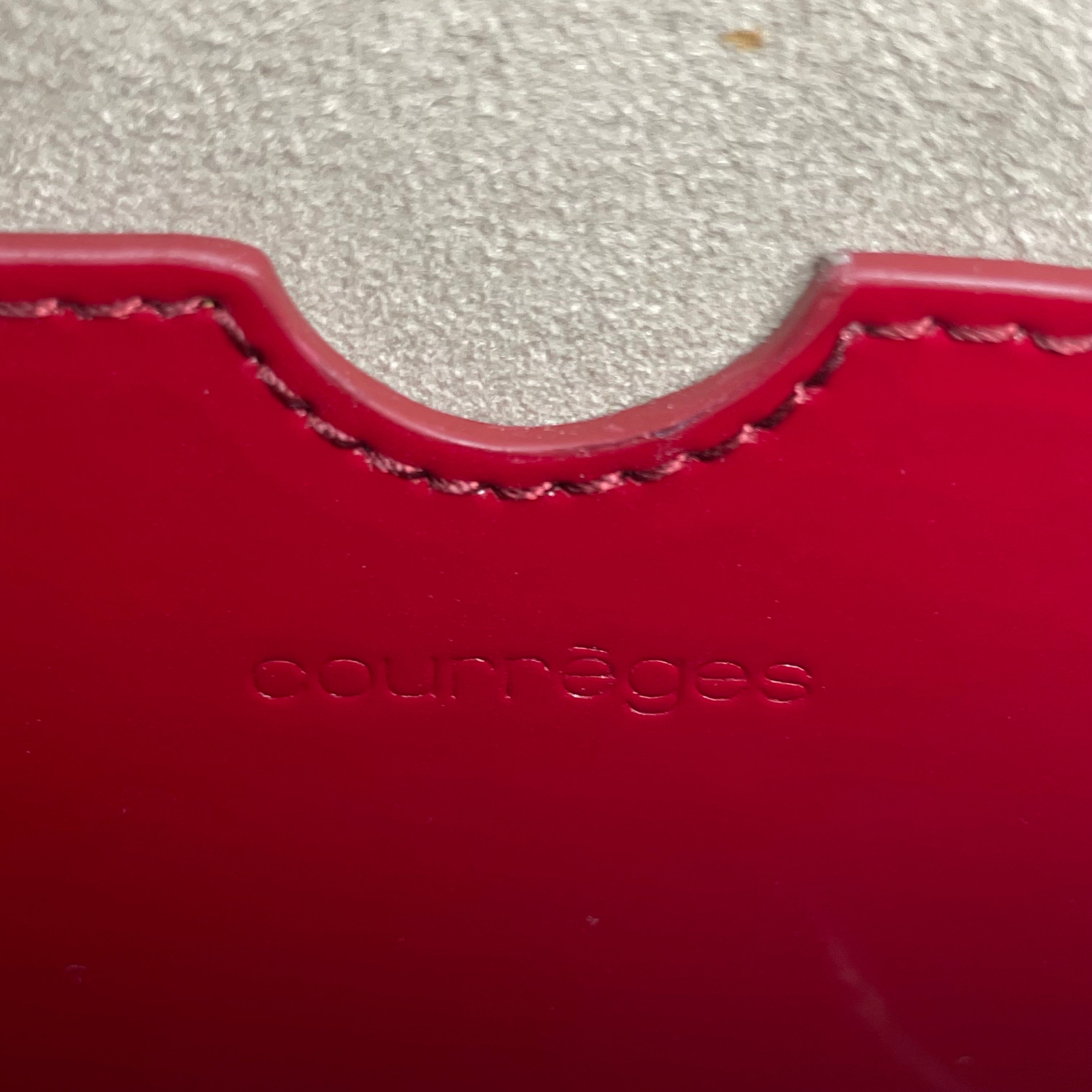 COURREGES/Hand Bag/Leather/RED/SLEEK SHINY view 3