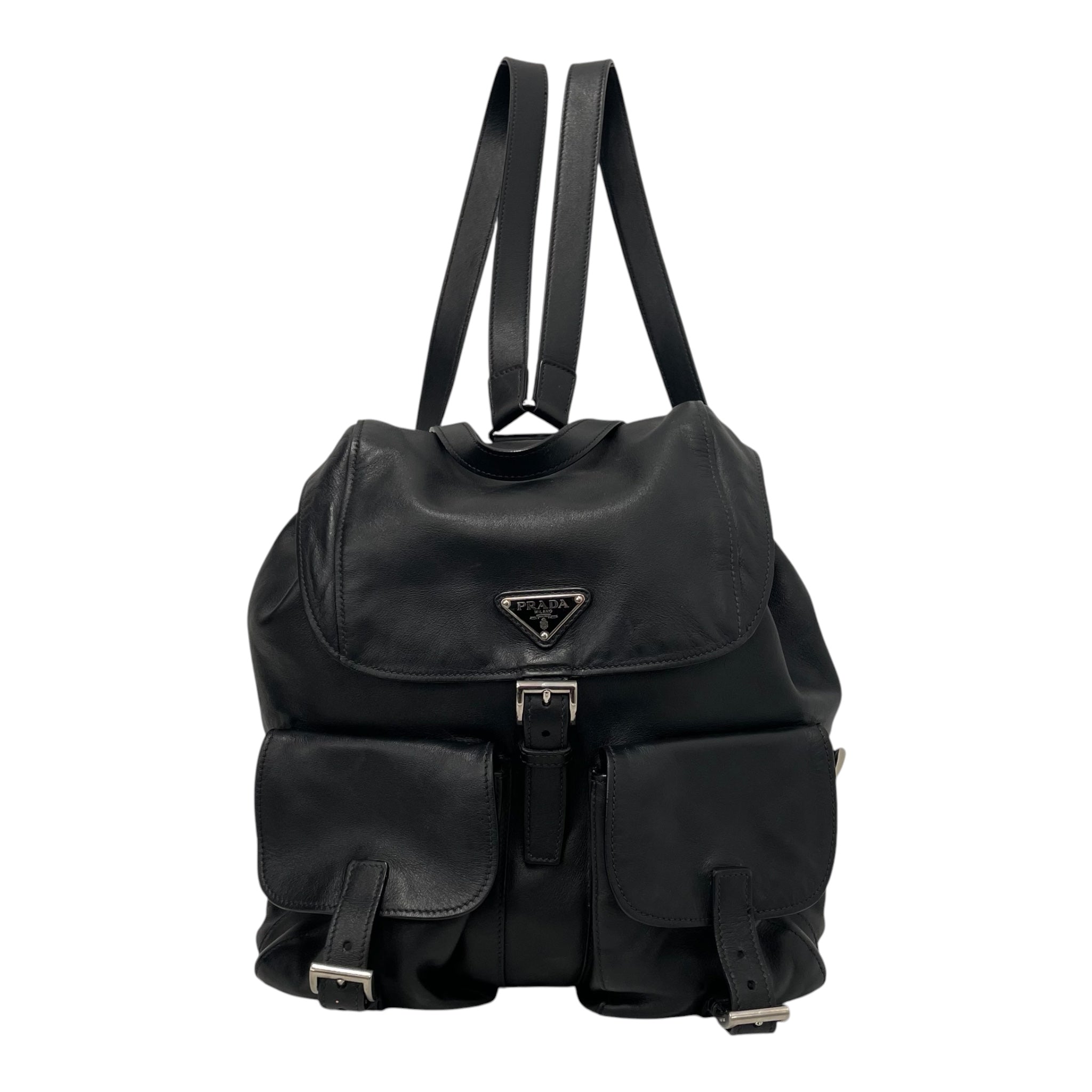 PRADA/Backpack/Leather/BLK/MEDIUM LEATHER BACKPACK view 1
