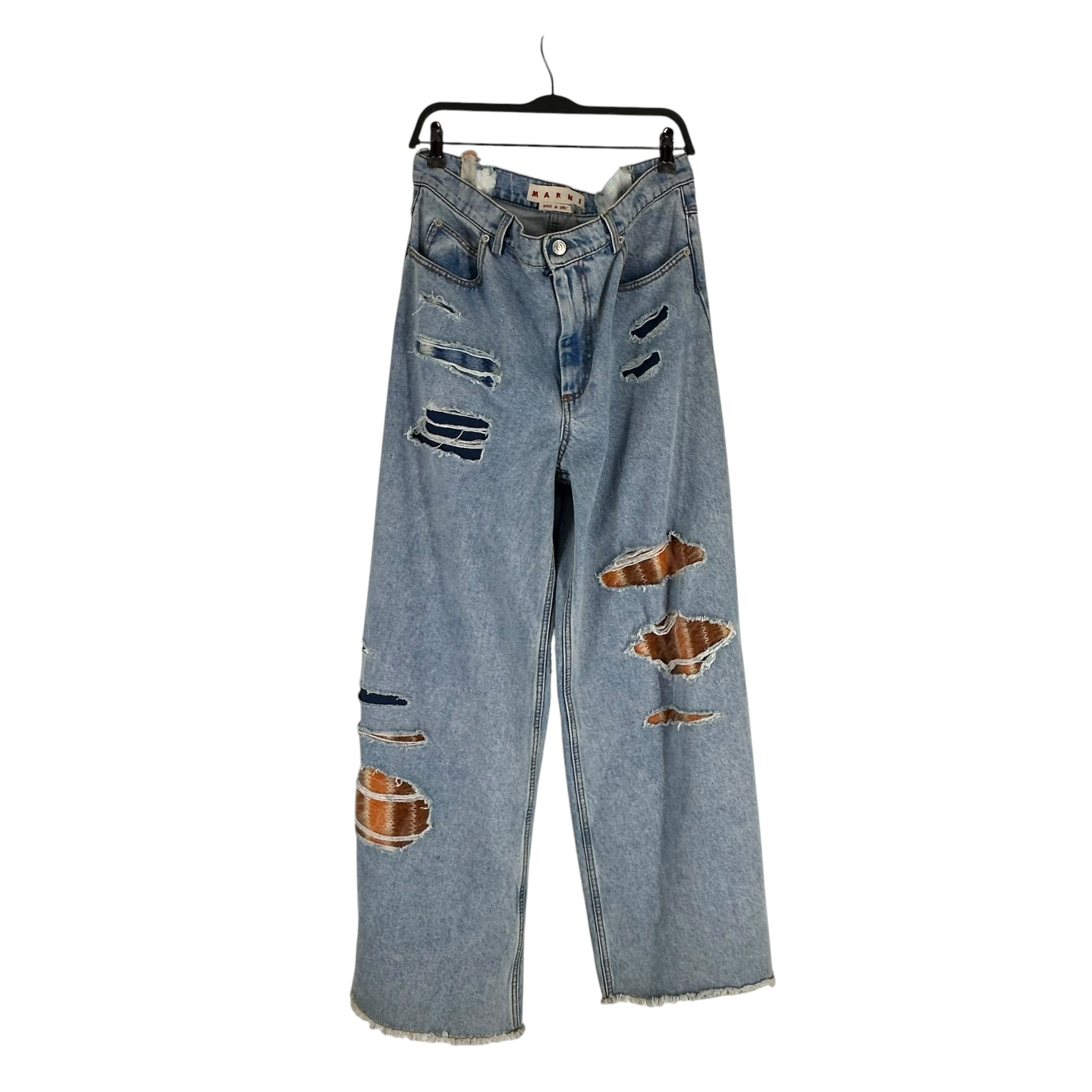 MARNI/Straight Pants/46/Denim/BLU/Button Fly/Patches with  mohair view 1