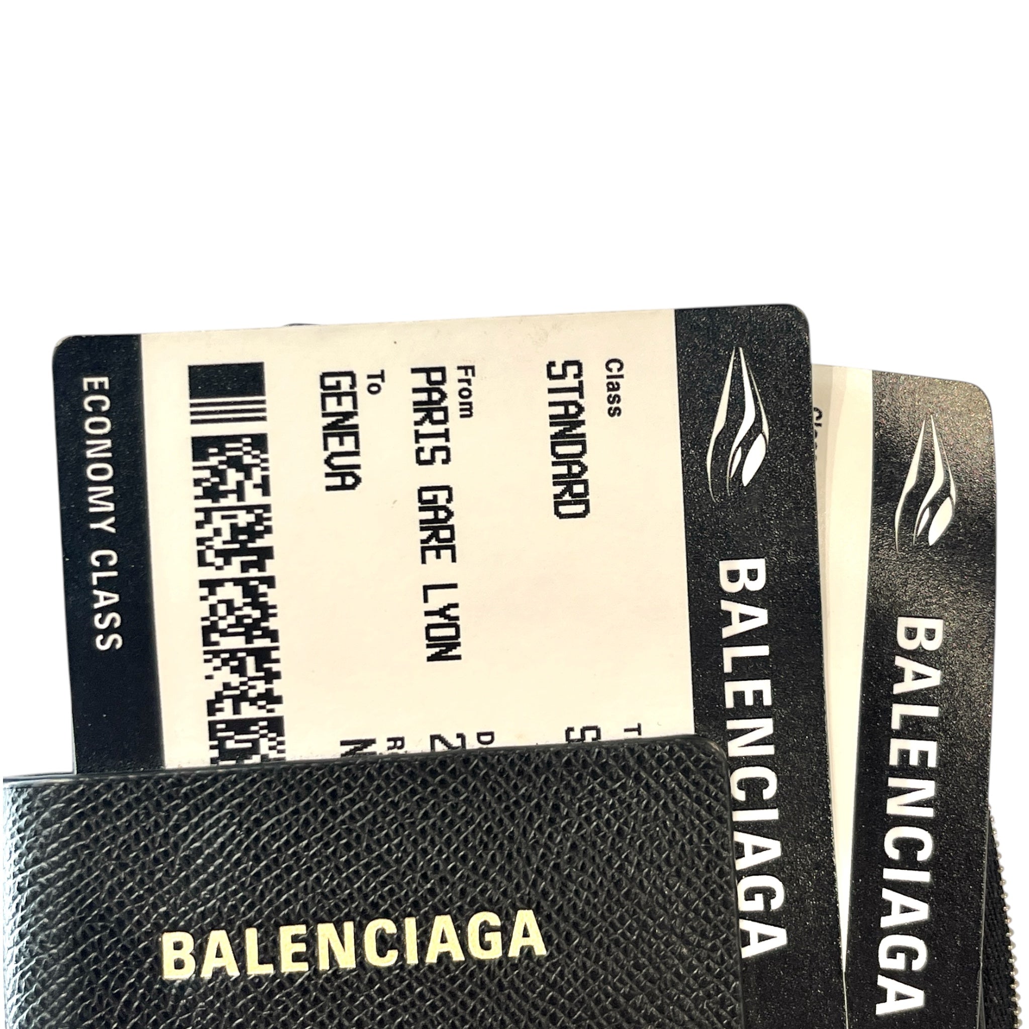 BALENCIAGA/Clutch Bag/All Over Print/Leather/NVY/S/S 24 PASSPORT WRISTLET view 5