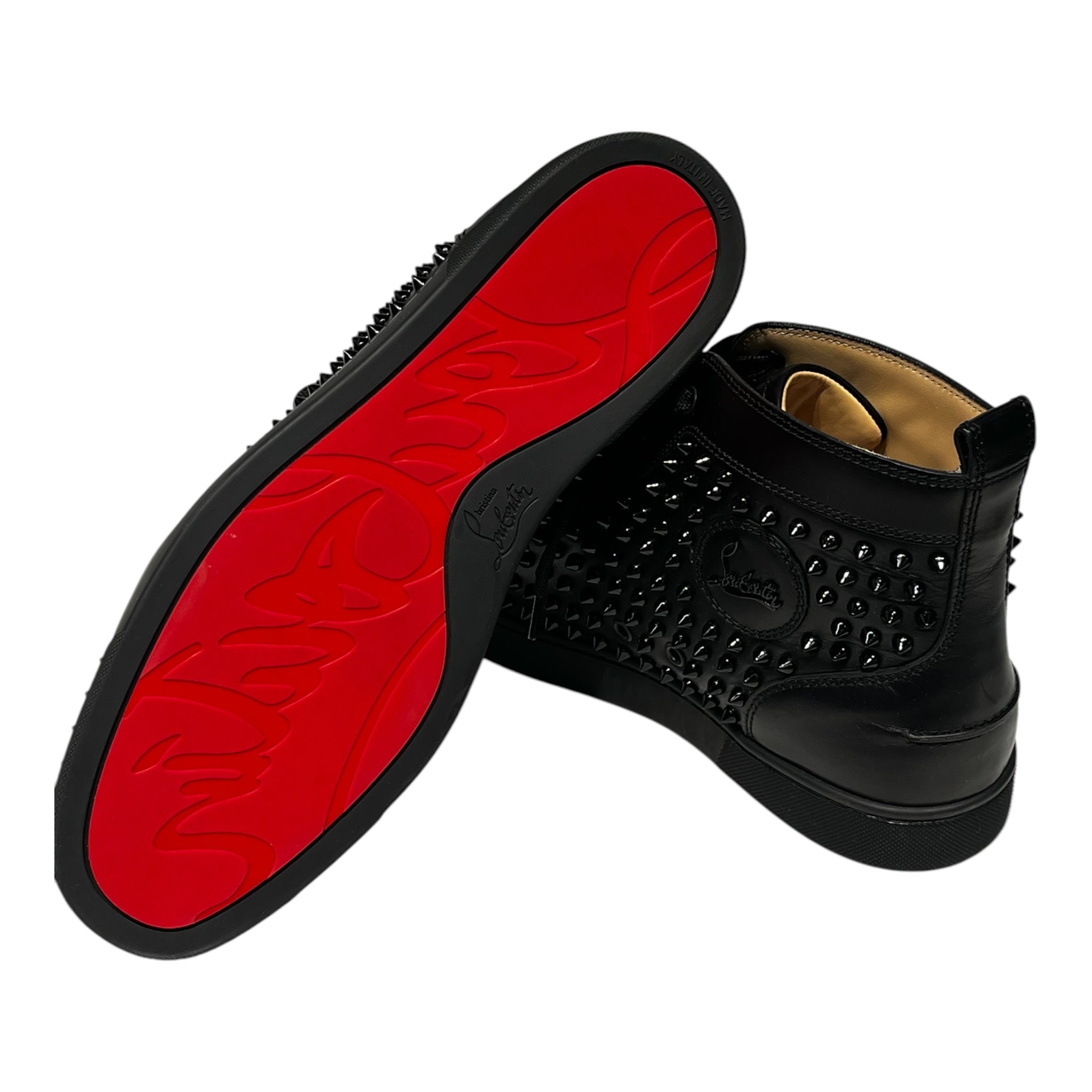 Christian Louboutin/Hi-Sneakers/EU 45/Leather/BLK/Spike Sneaker High Top view 3