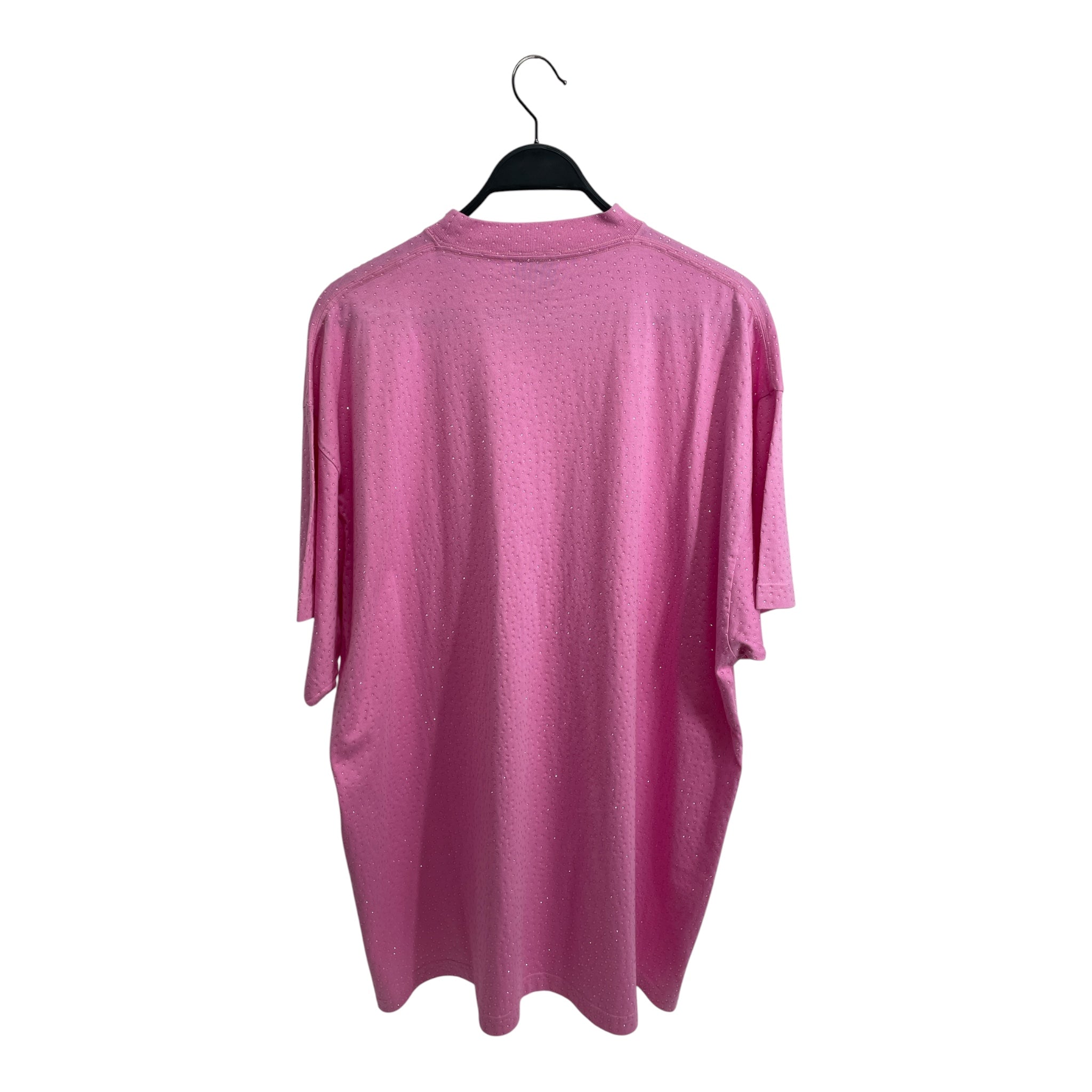 BALENCIAGA/T-Shirt/3/Cotton/PNK/CLEAR RHINESTONES/RAINED ON view 2