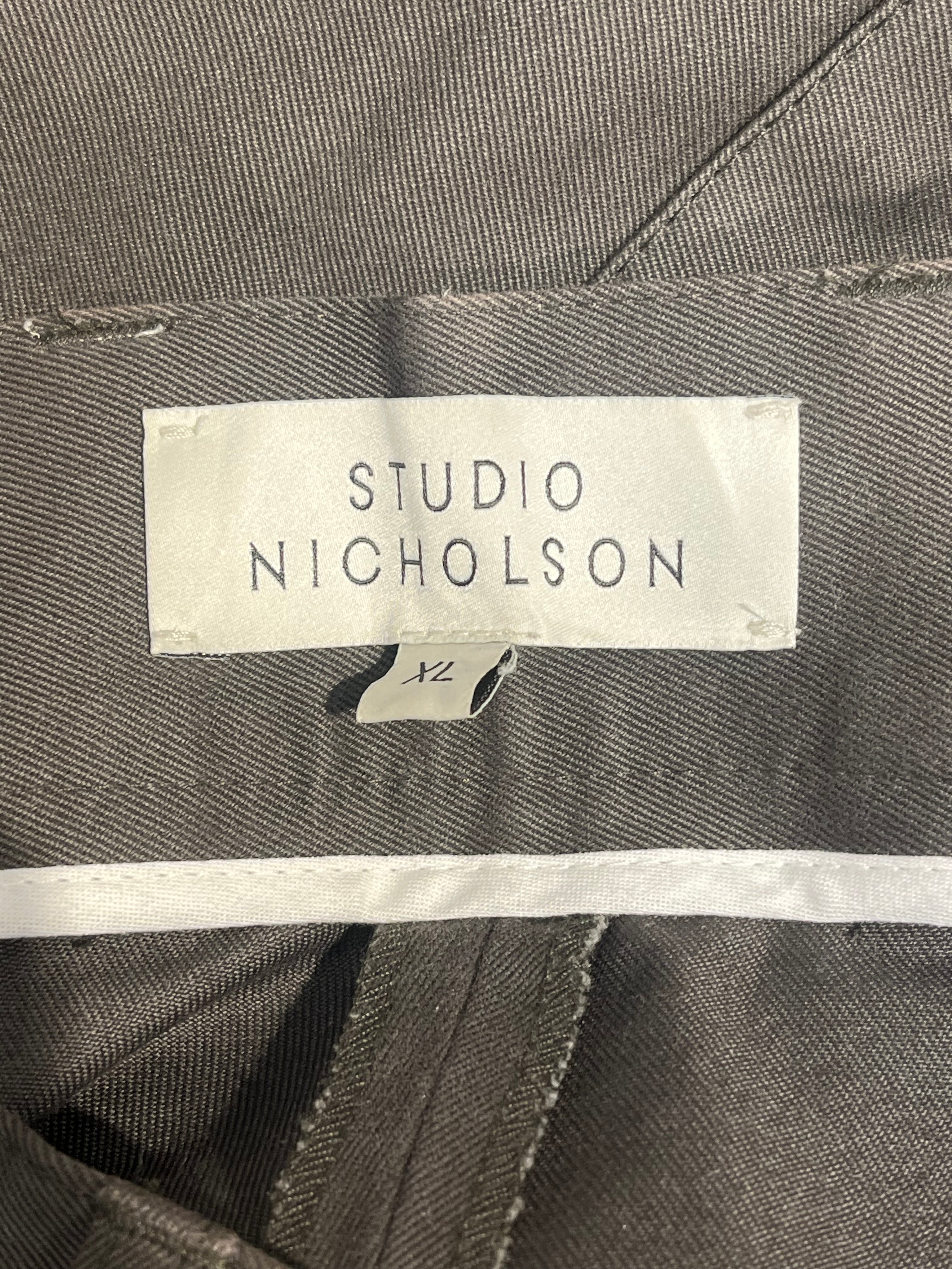 STUDIO NICHOLSON/Pants/XL/Cotton/GRN/wide leg view 3