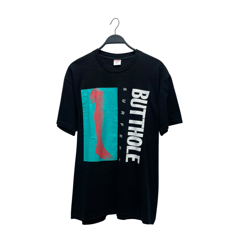 Supreme/T-Shirt/L/Cotton/BLK/"BUTTHOLE SUFRES"