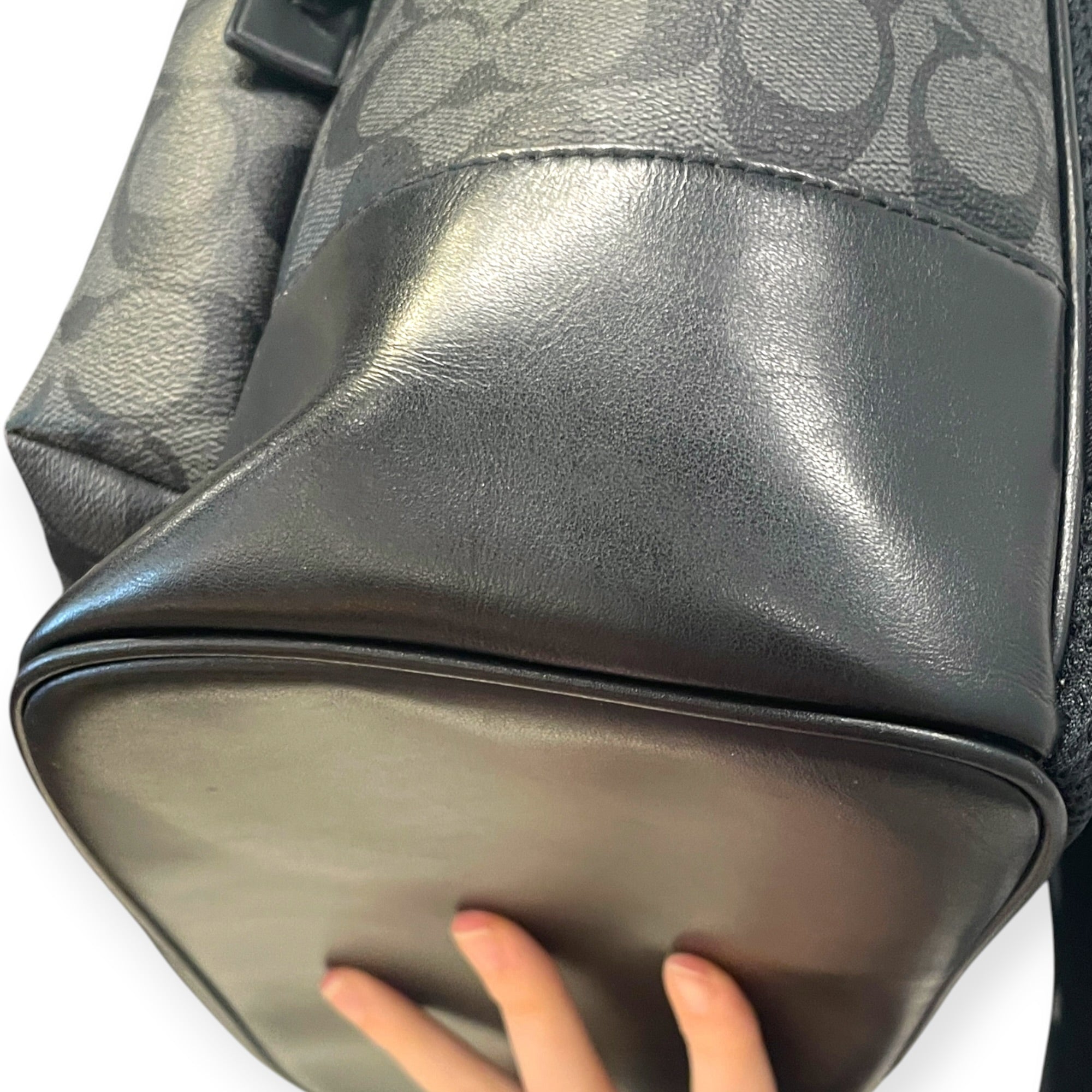 COACH/Backpack/Monogram/Leather/BLK/West view 8