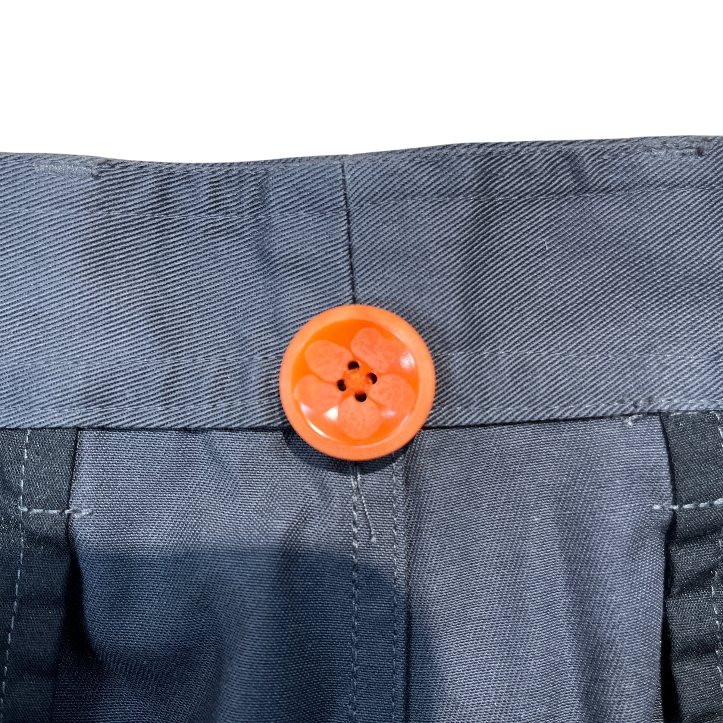 Bardo/Pants/3/Cotton/GRY/Button Fly/Orange Button On back view 3