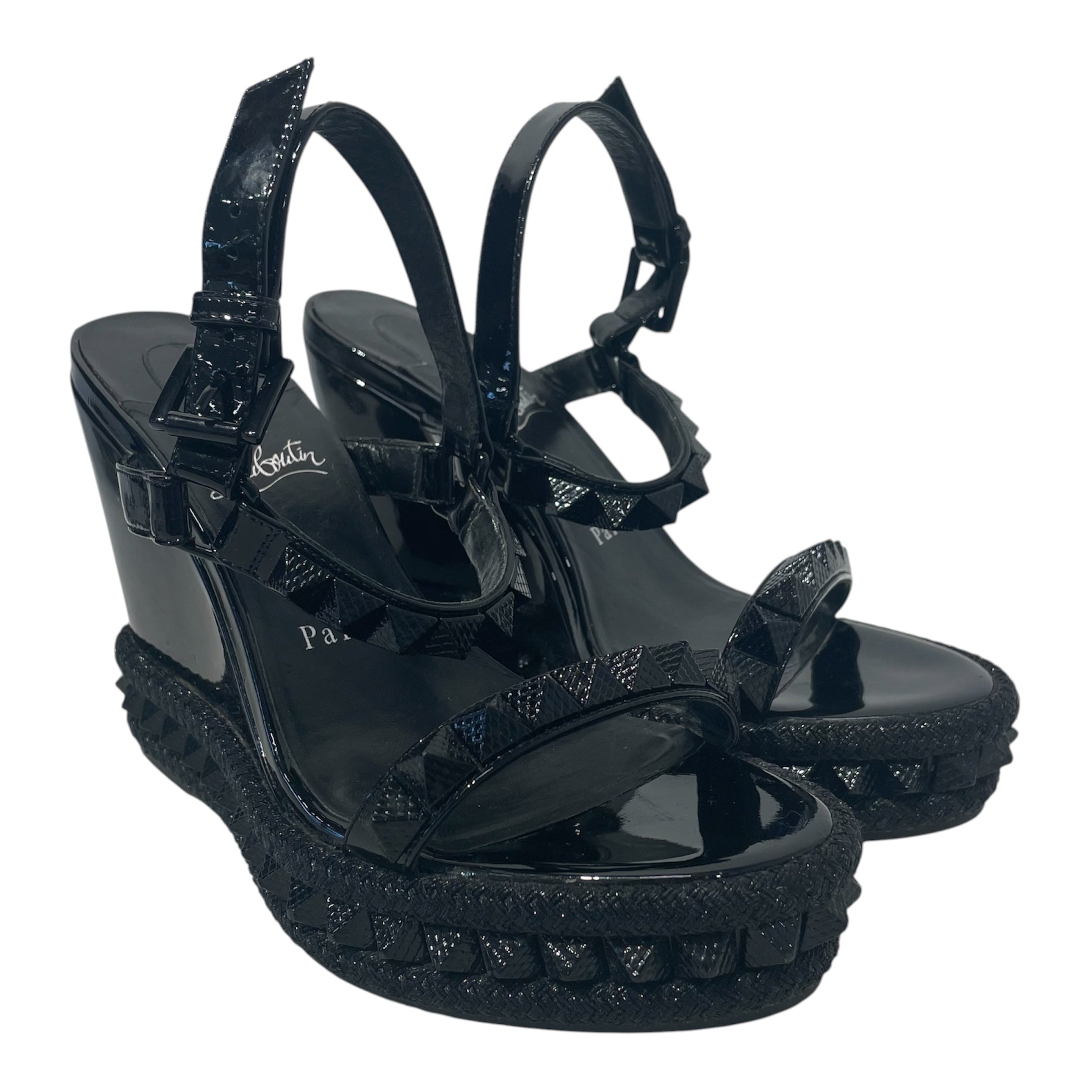 Christian Louboutin/Heels/EU 37/Nylon/BLK/ view 1