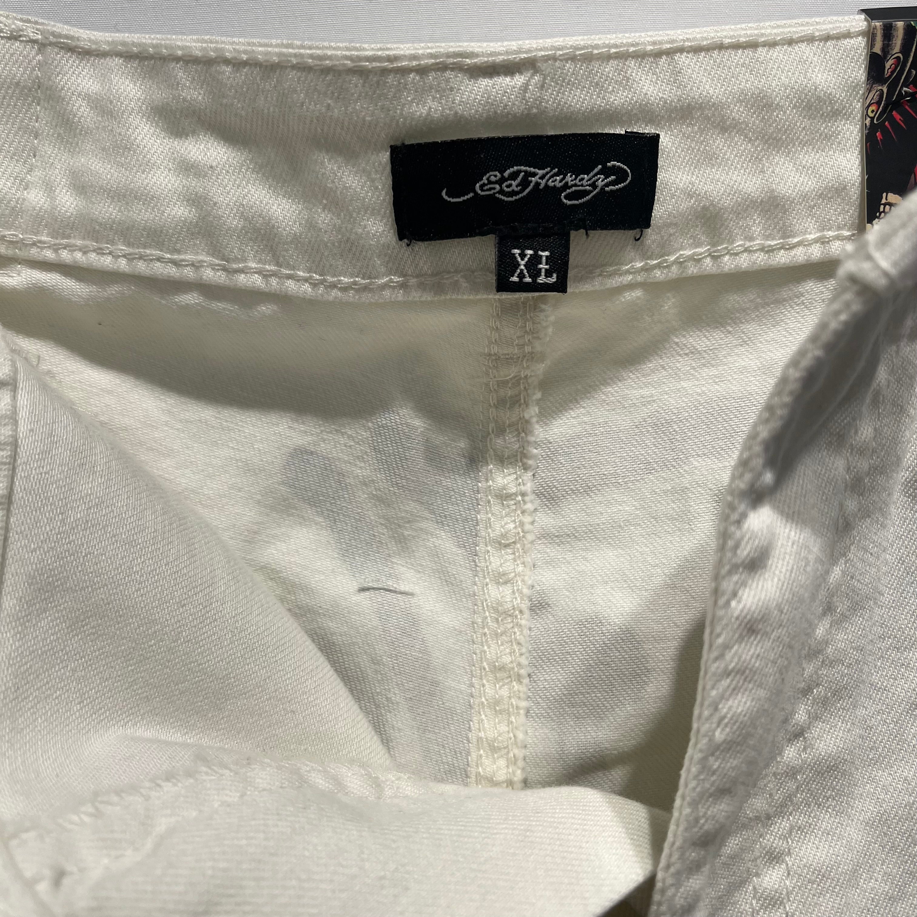Ed Hardy/Cargo Pants/XL/Denim/IVR/Graphic/TIGER\BOTTOM FLAME LEG view 4