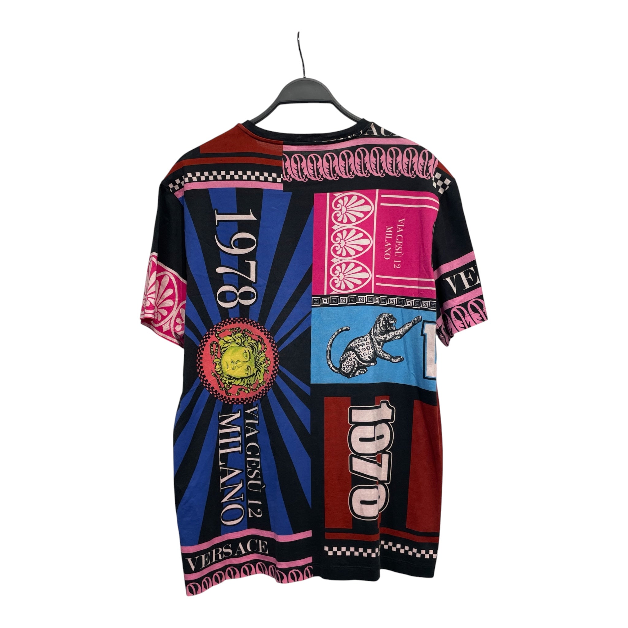 VERSACE/T-Shirt/L/Cotton/BLK/All Over Print/patchwork view 2