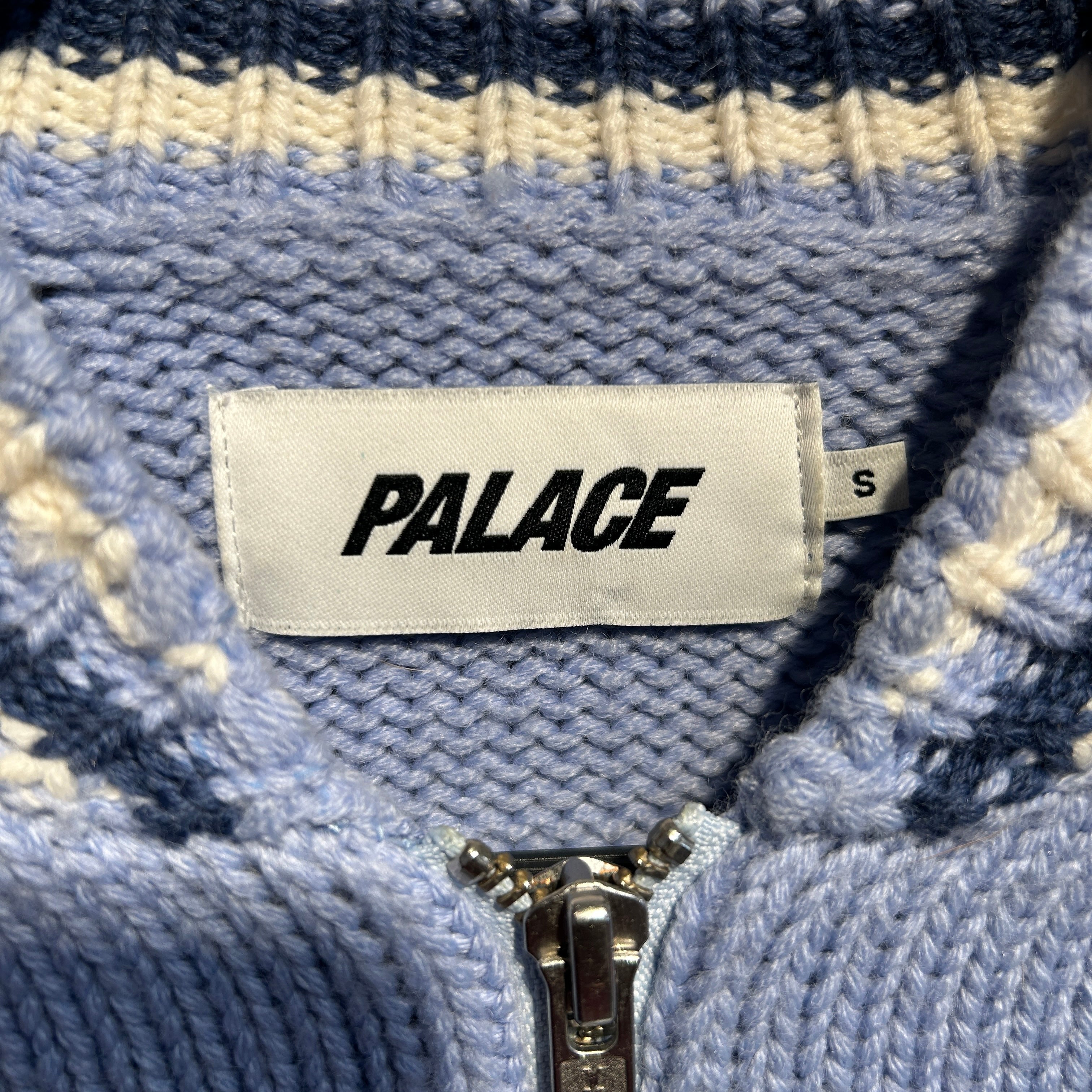 PALACE/Jacket/S/Wool/BLU/cycle knit view 3