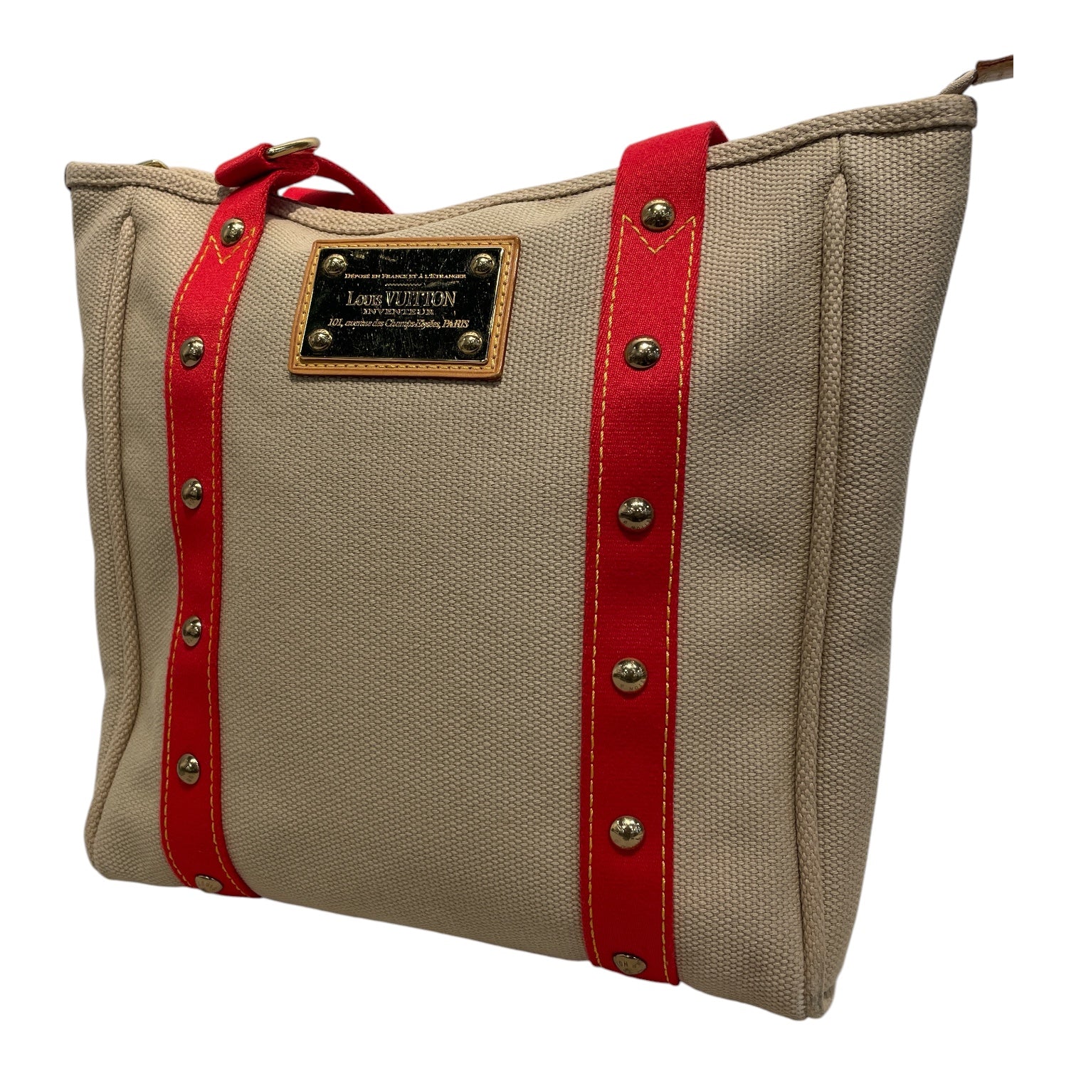 LOUIS VUITTON/Hand Bag/Cotton/BEG/cabas tote bag view 5