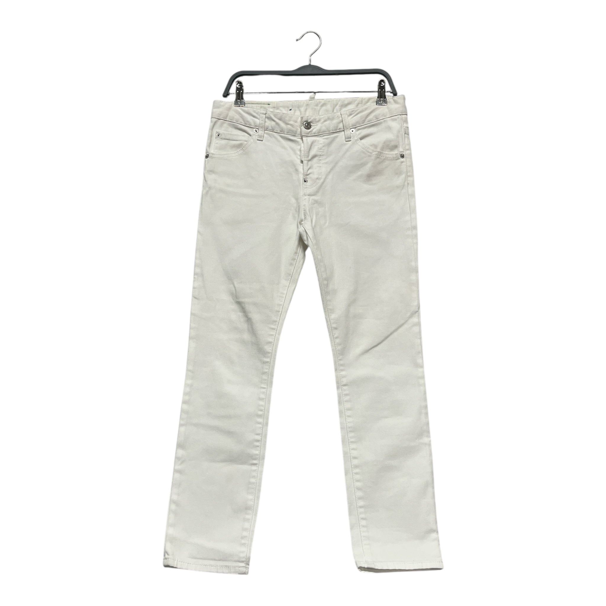 DSQUARED2/Skinny Pants/40/Denim/WHT/Button Fly/GREEN BACK PATCH view 1