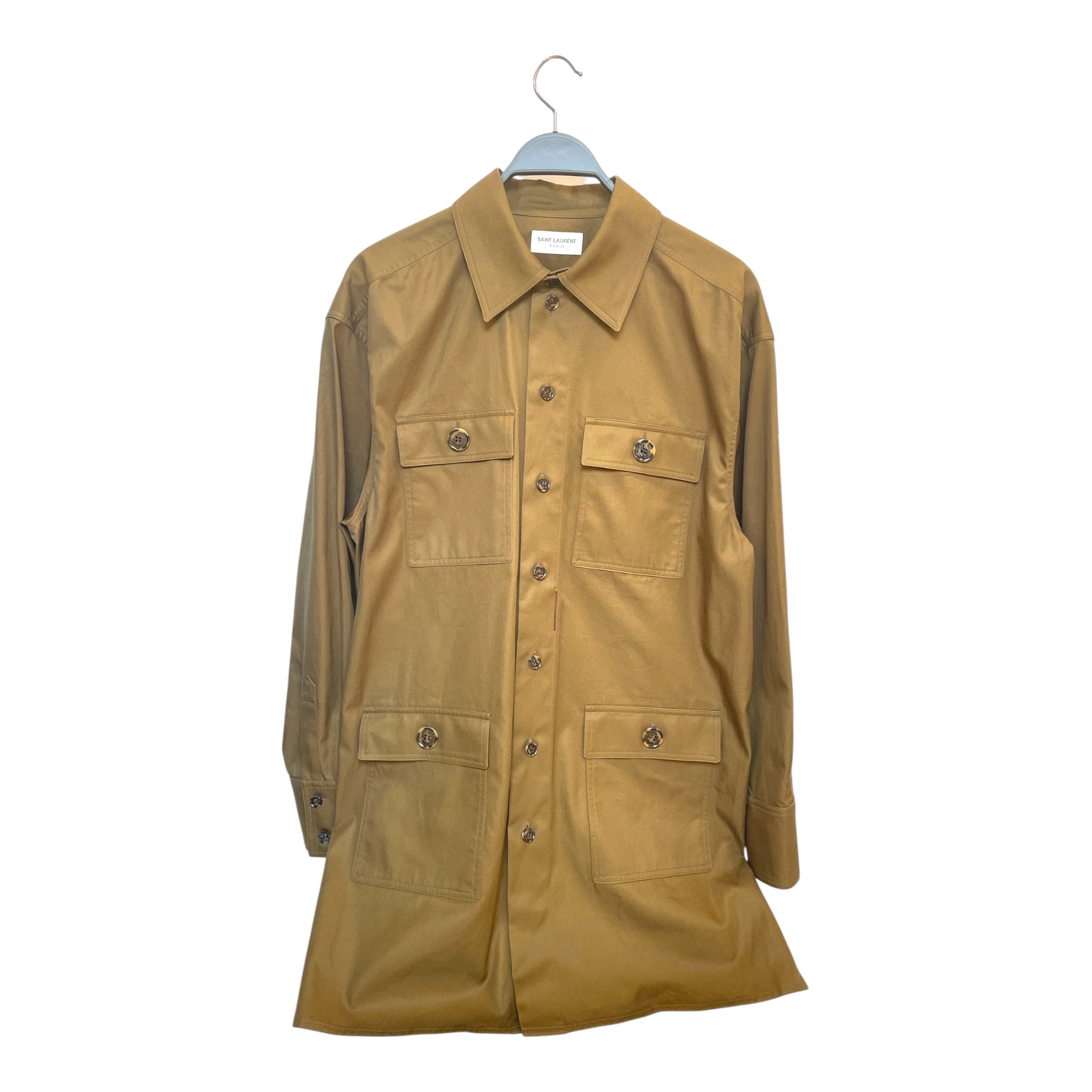 SAINT LAURENT/LS Shirt/L/Cotton/GRN/SAINT LAURENT SAHARIENNE COAT view 1