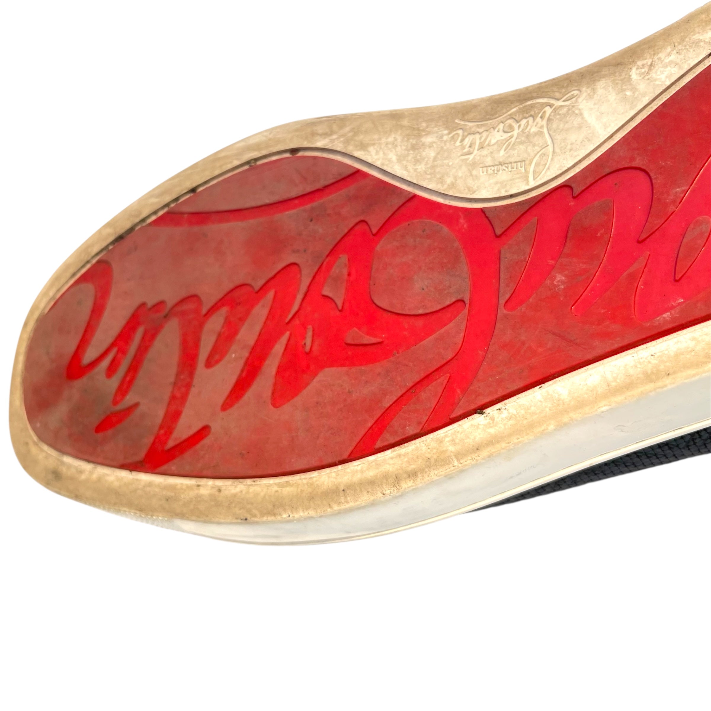 Christian Louboutin/Hi-Sneakers/EU 42/GRN/neon orange heel/studded view 5