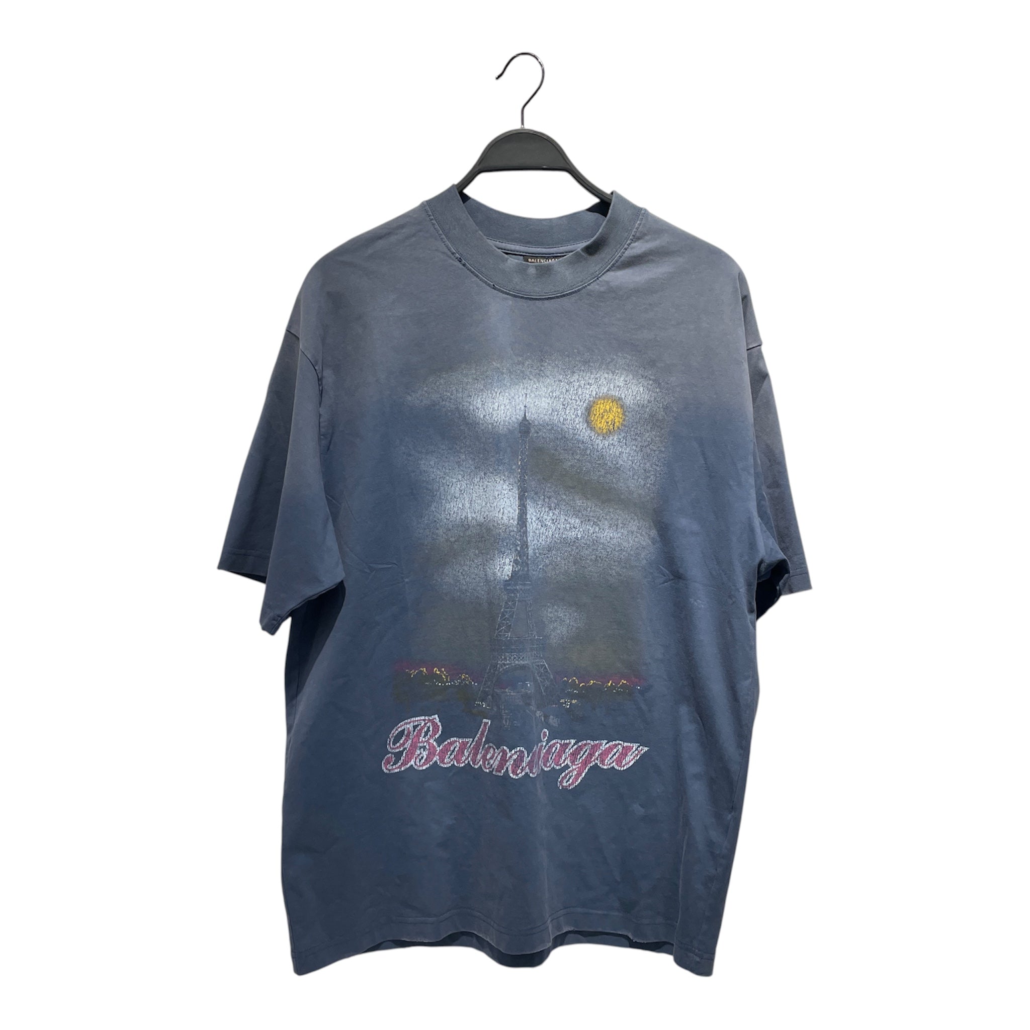 BALENCIAGA/T-Shirt/M/Cotton/BLU/Graphic/ view 1