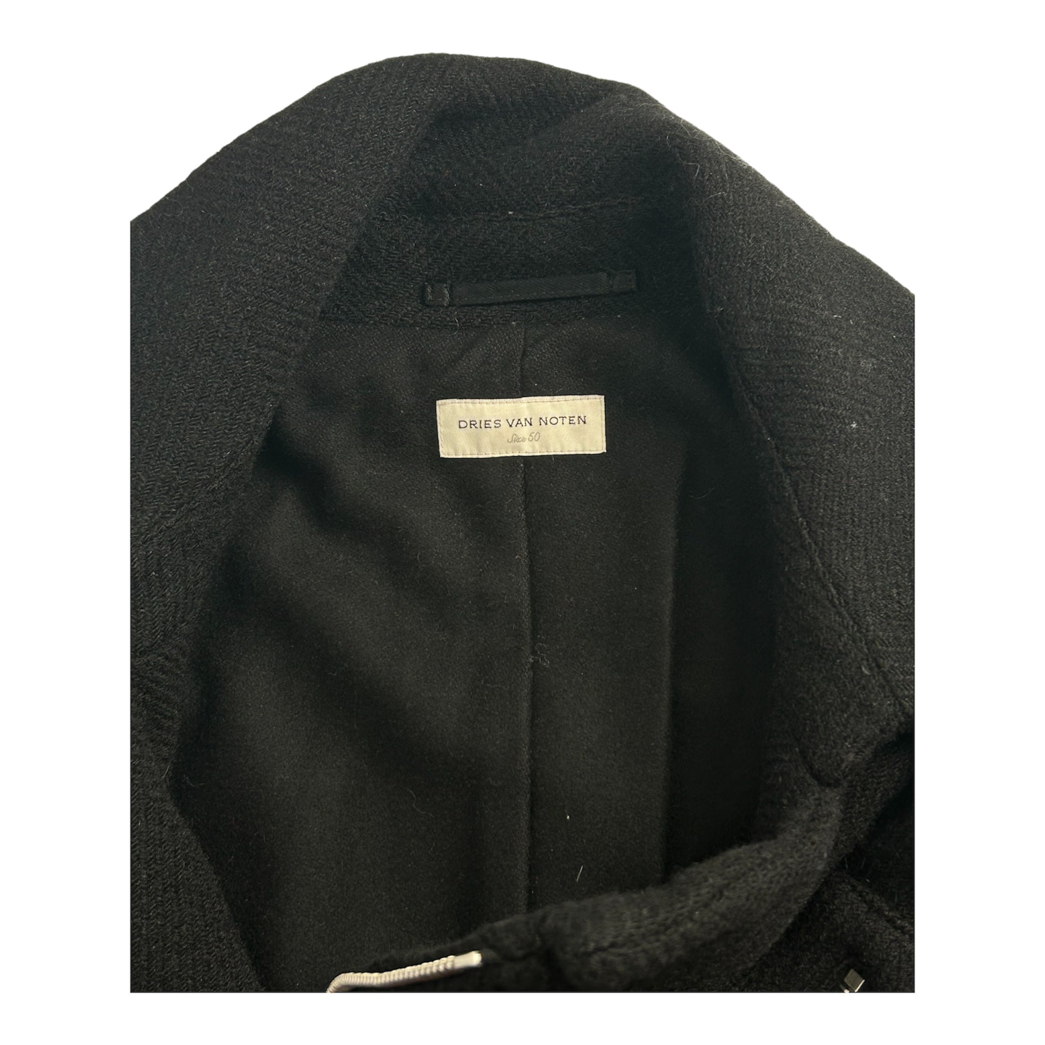 DRIES VAN NOTEN/Coat/50/Wool/BLK/ASYMMETRICAL ZIP view 3