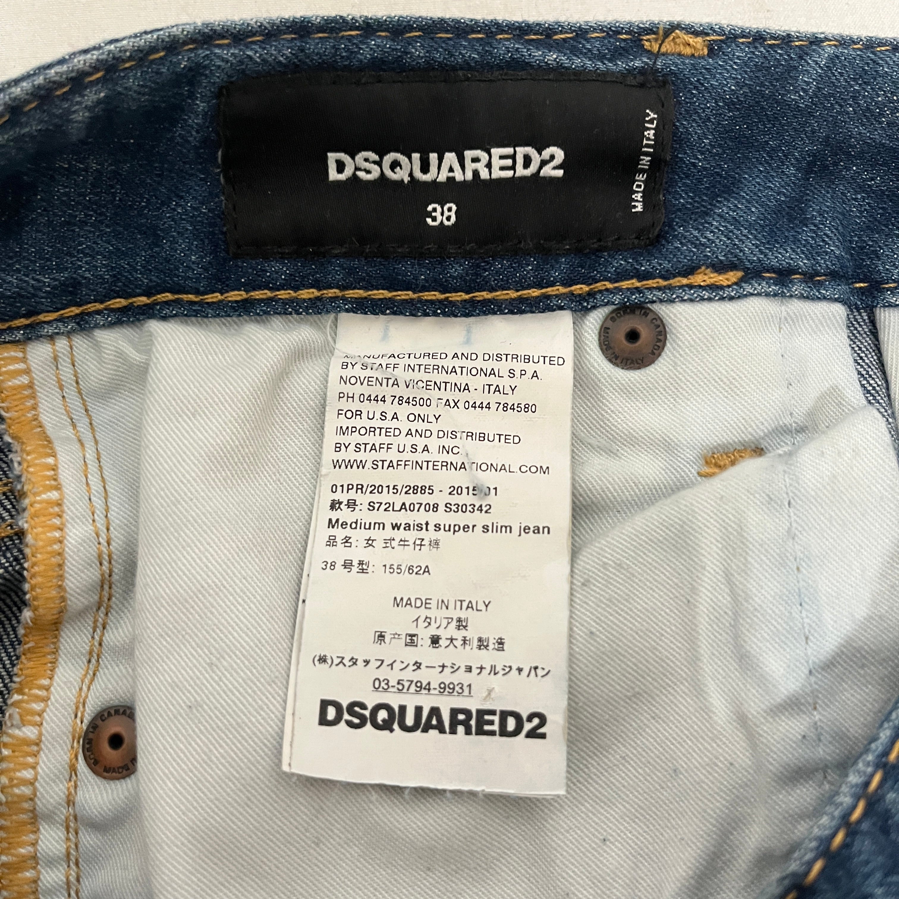 DSQUARED2/Skinny Pants/38/Denim/IDG/Distressed/ZIP LEGS view 3