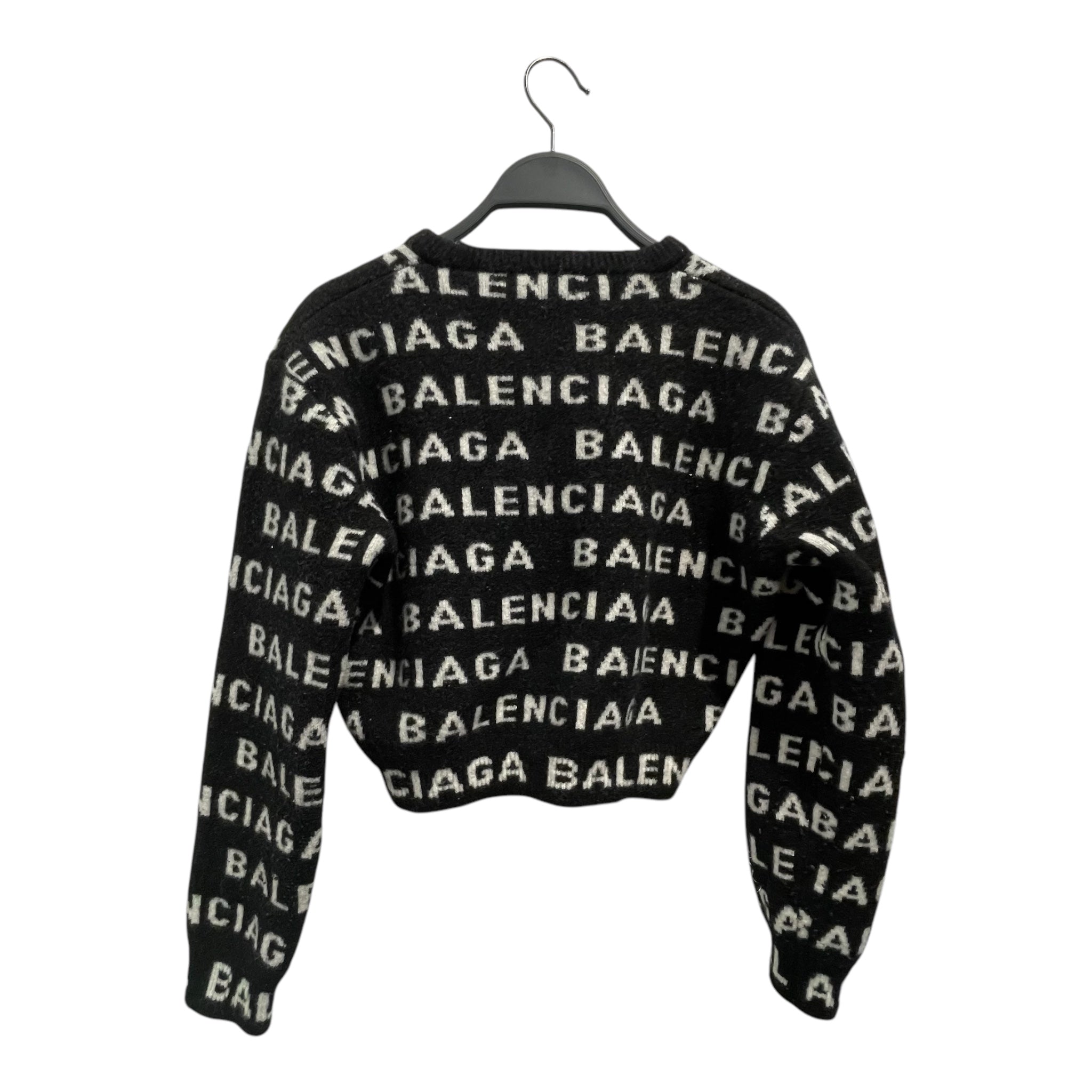 BALENCIAGA/Heavy Sweater/M/All Over Print/Wool/BLK/ view 2