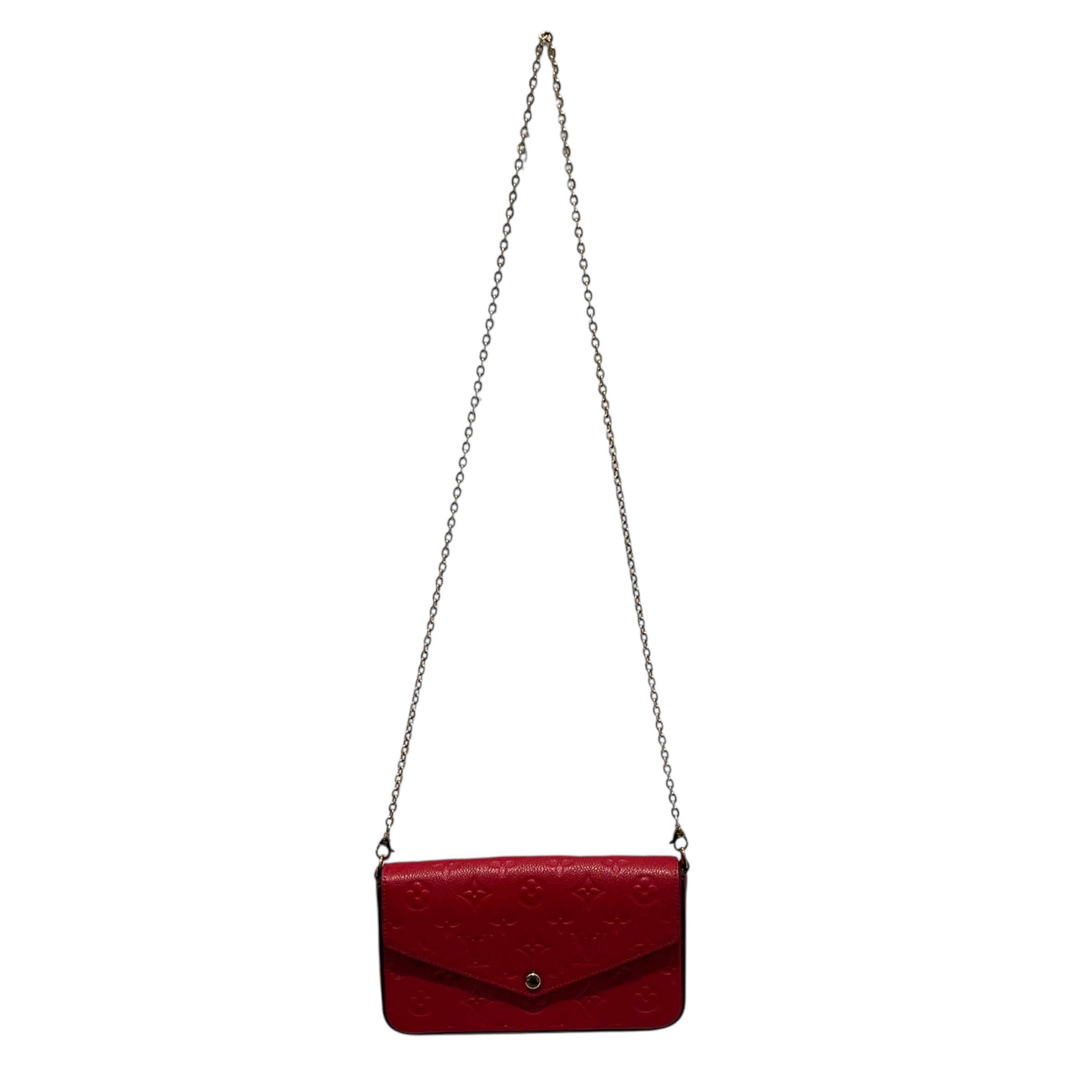 LOUIS VUITTON/Cross Body Bag/Leather/RED/LV Empreinte Felicie Pochette view 1