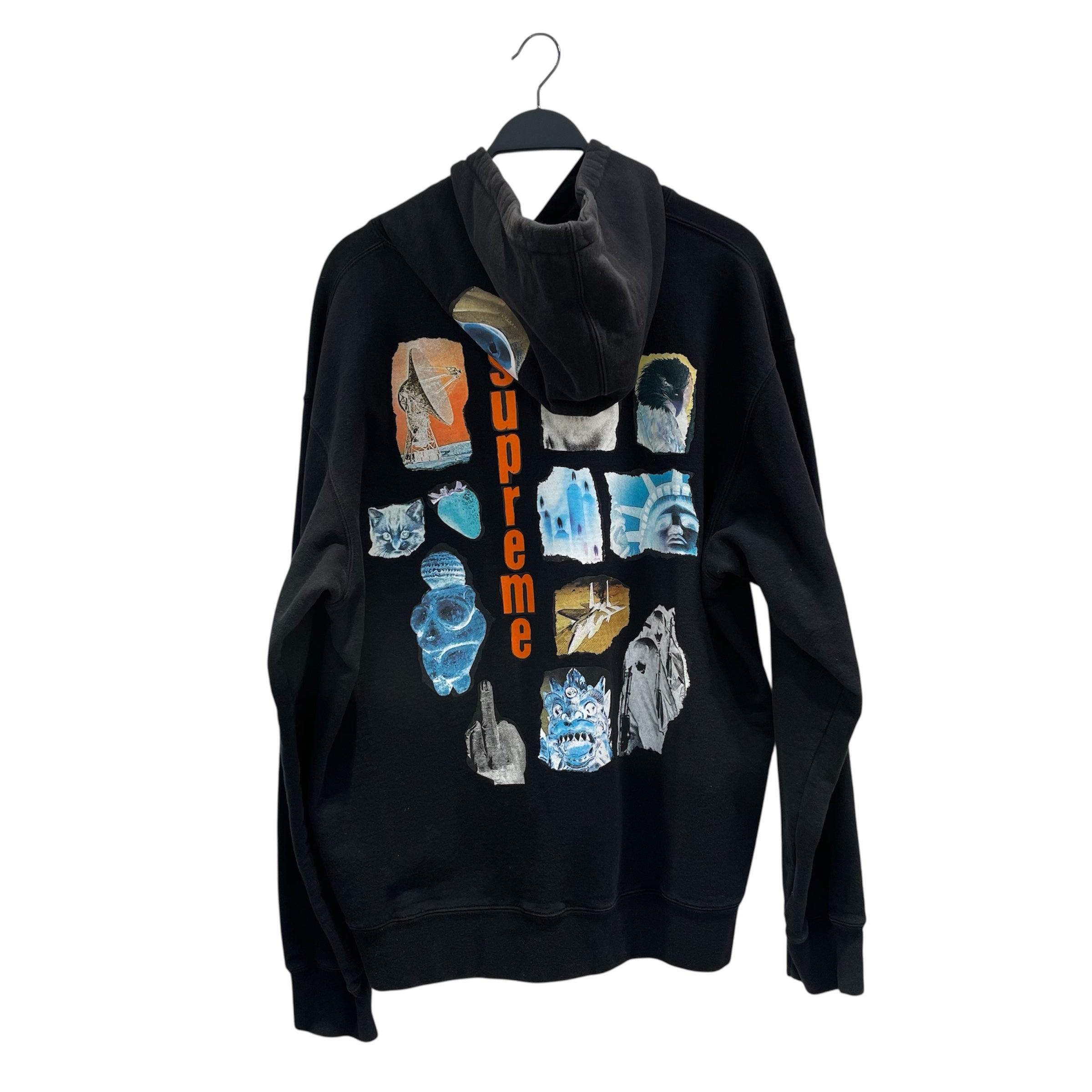 Supreme/Hoodie/XL/Graphic/Cotton/BLK/"supreme" down lettering view 2