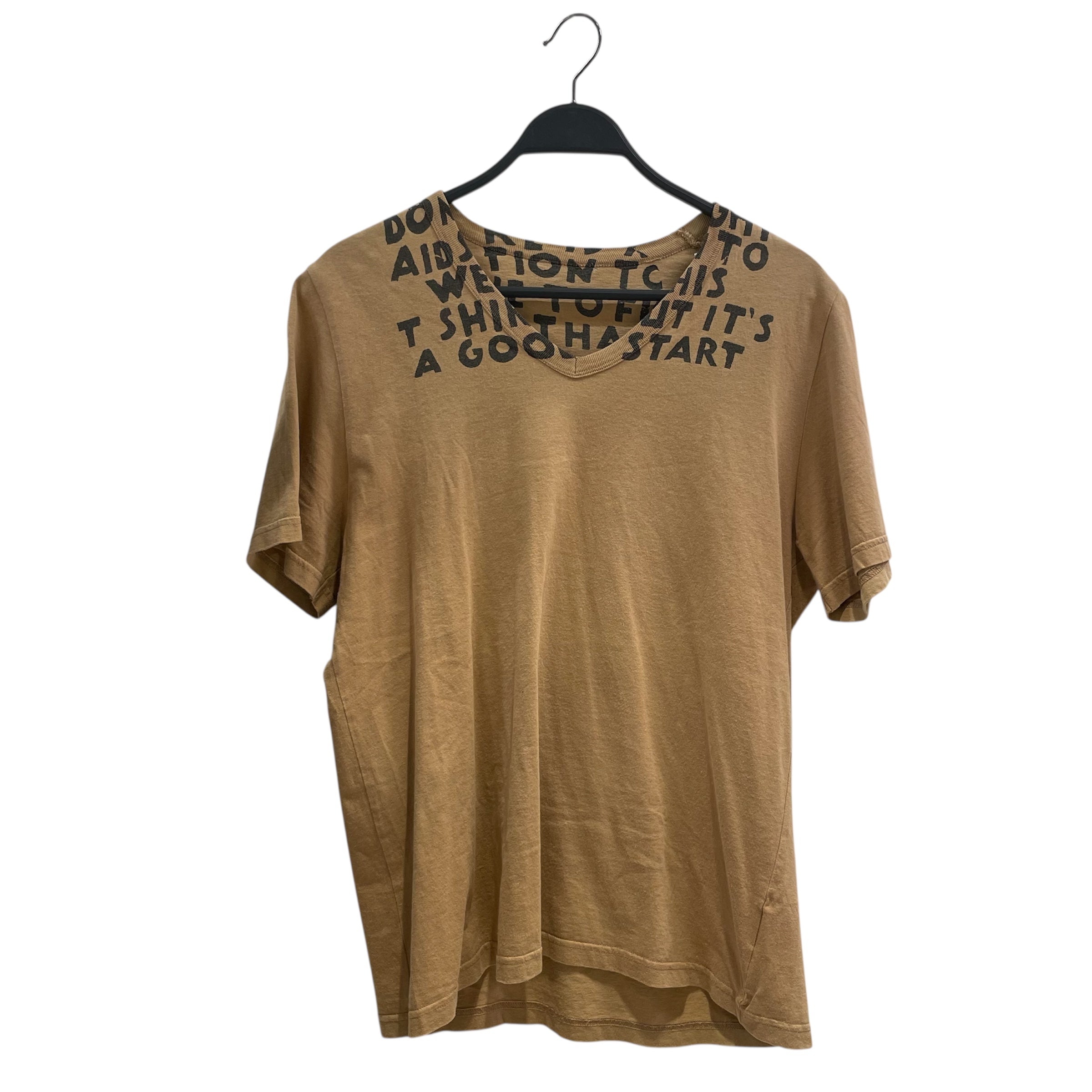 Maison Margiela/T-Shirt/Cotton/CML/BLK WRITIBNG V NECK view 1