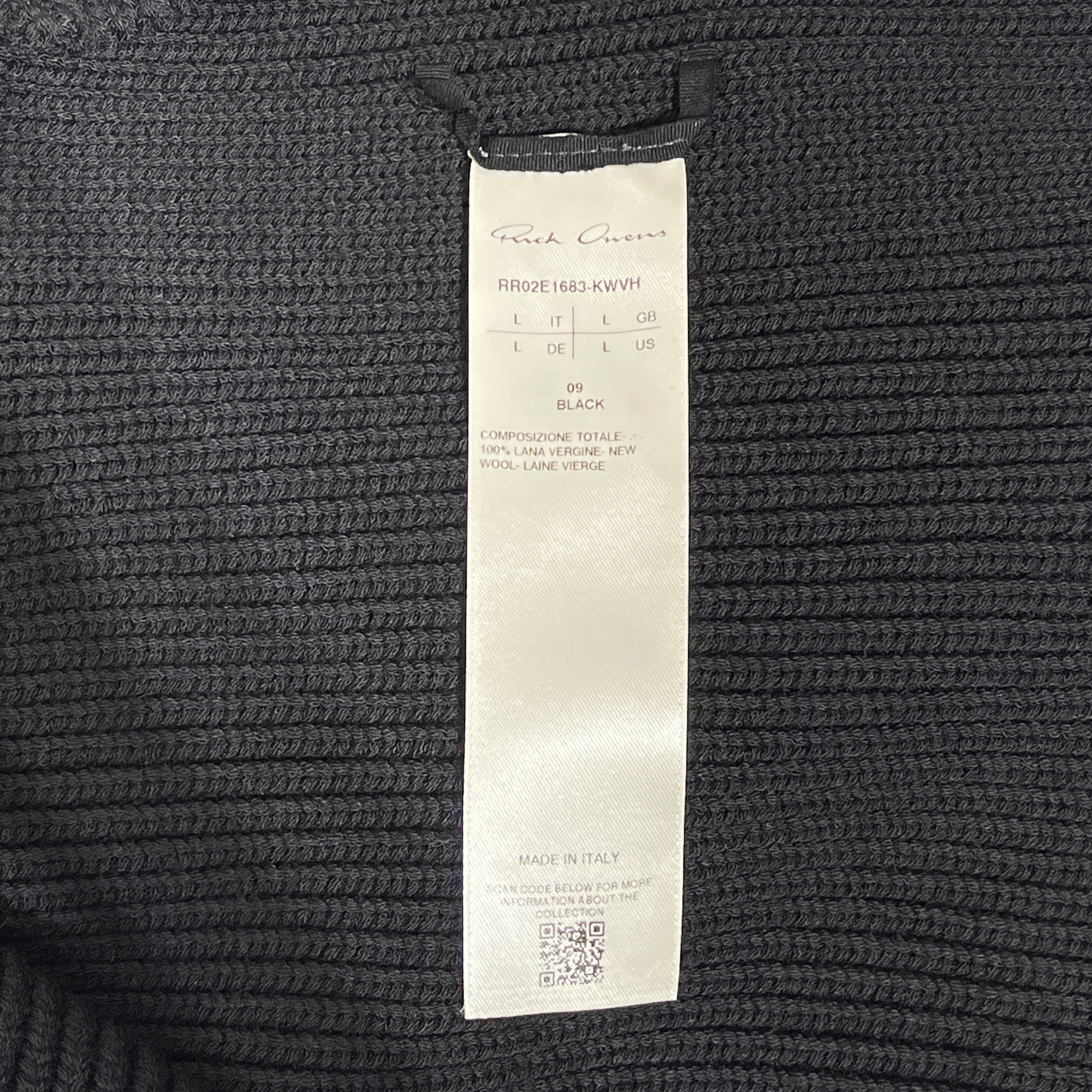 Rick Owens/Knitted Vest/L/Wool/BLK/FW25 CONCORDIANS view 4