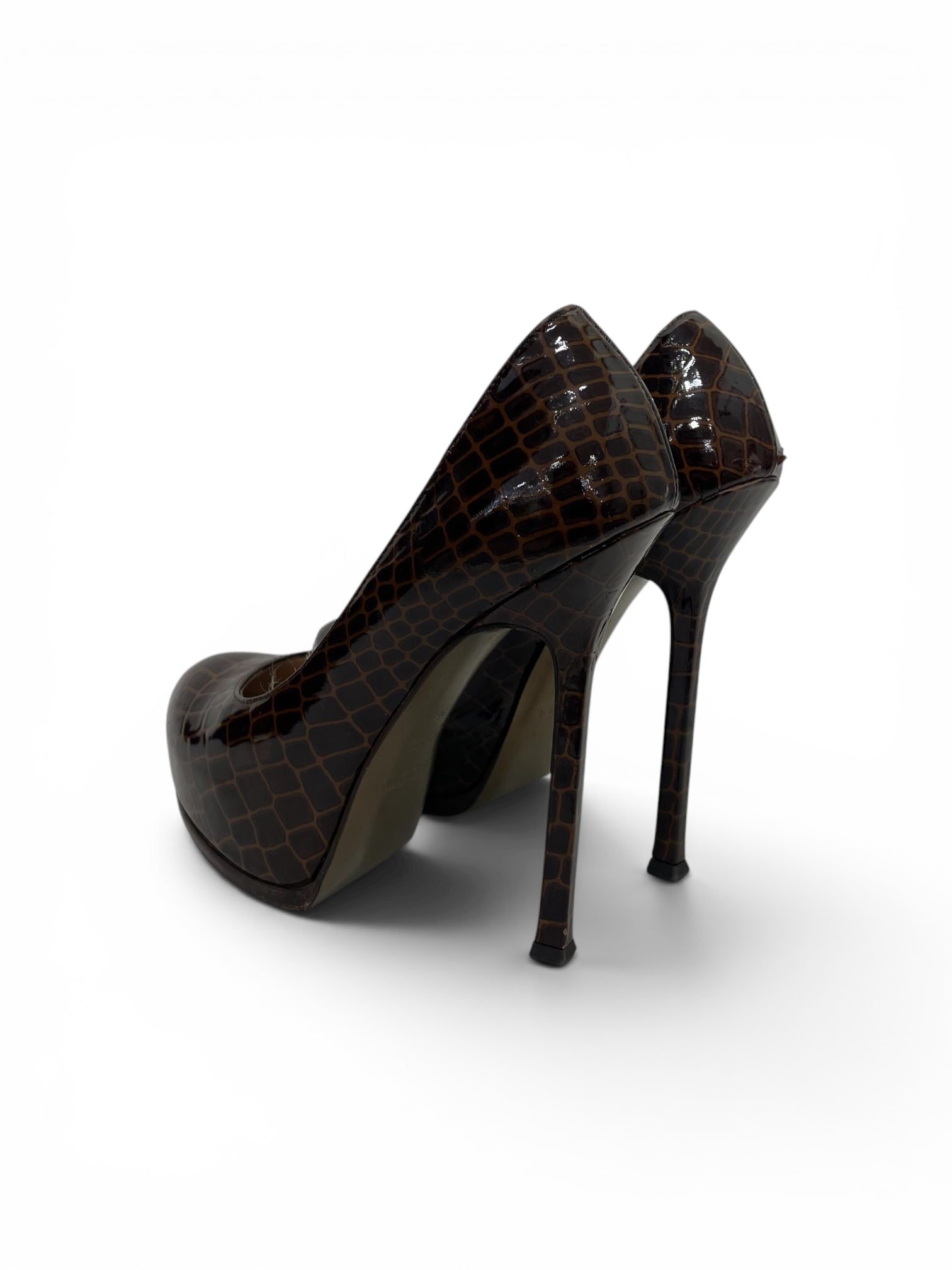 YVES SAINT LAURENT/Heels/EU 36/Animal Pattern/Leather/BRW/TRIBTOO PATENT LEATHER view 2