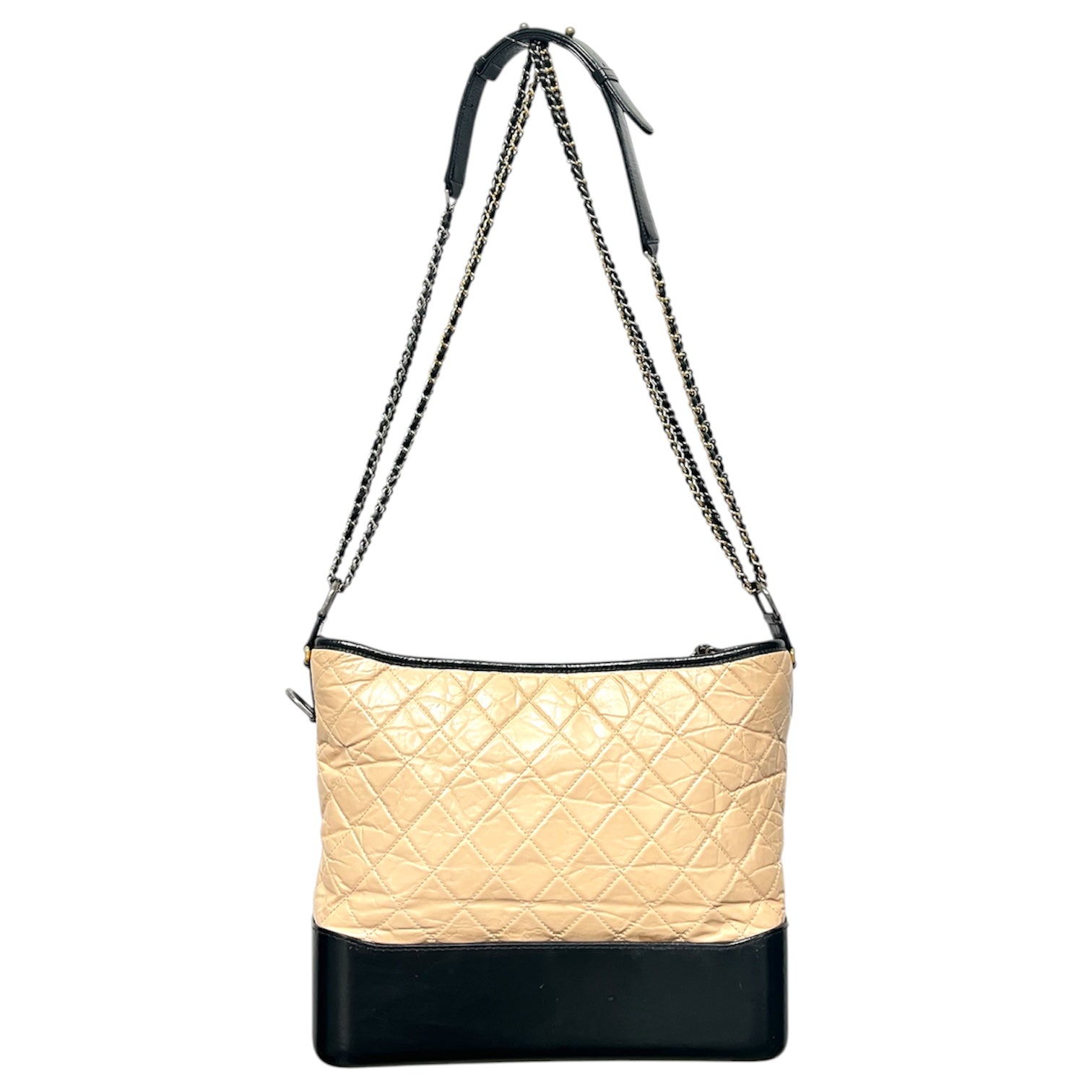 CHANEL/Cross Body Bag/Leather/BEG/large gabrielle hobo/ blk/beig view 2