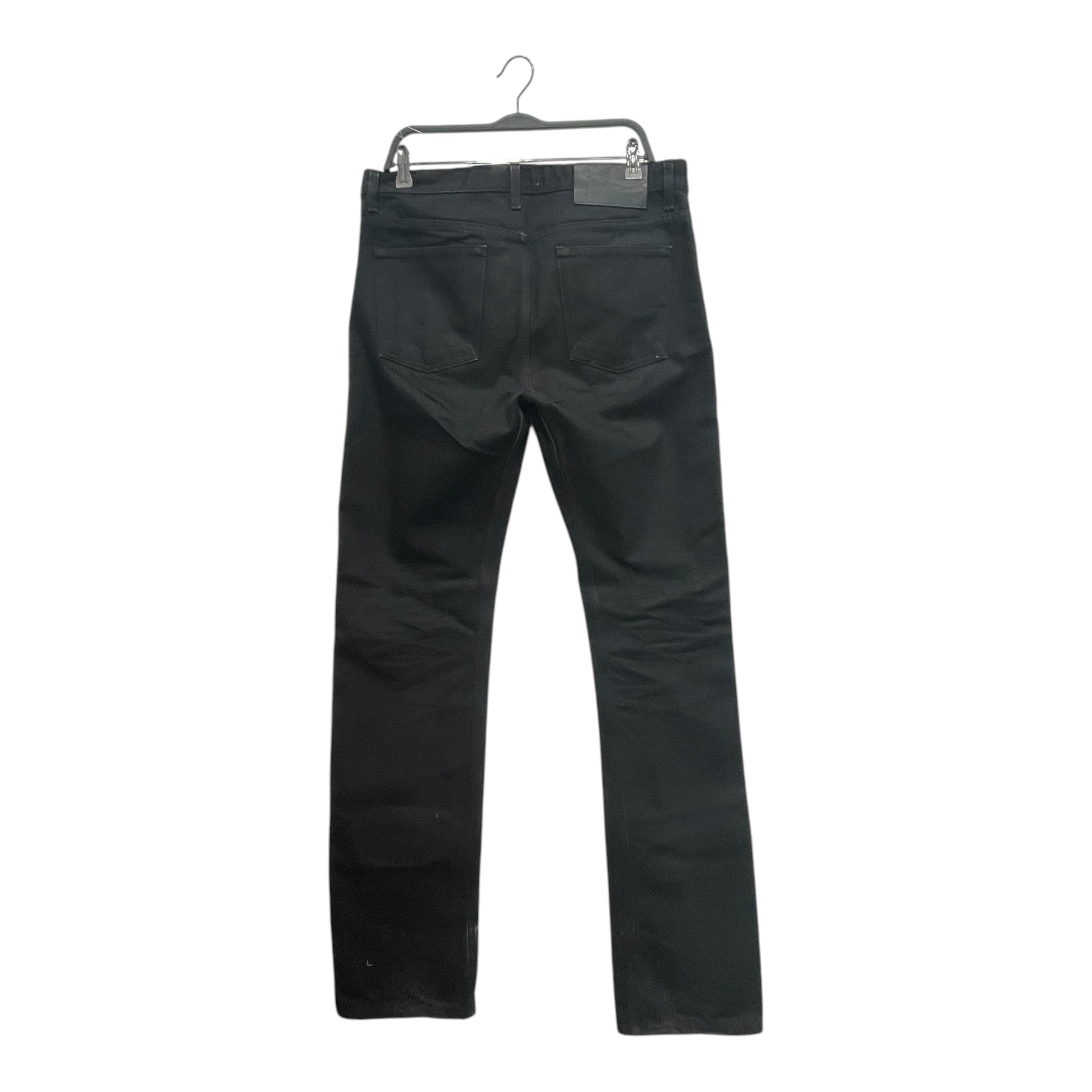 NAKED & FAMOUS DENIM/Straight Pants/34/Cotton/BLK/STRAIGHT LEG SELVEDGE view 2