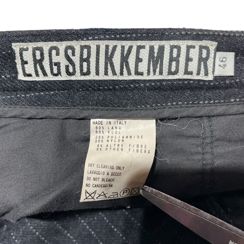 DIRK BIKKEMBERGS/Bootcut Pants/46/Wool/GRY/Stripe/PIN STRIPE WOOL SLACKS