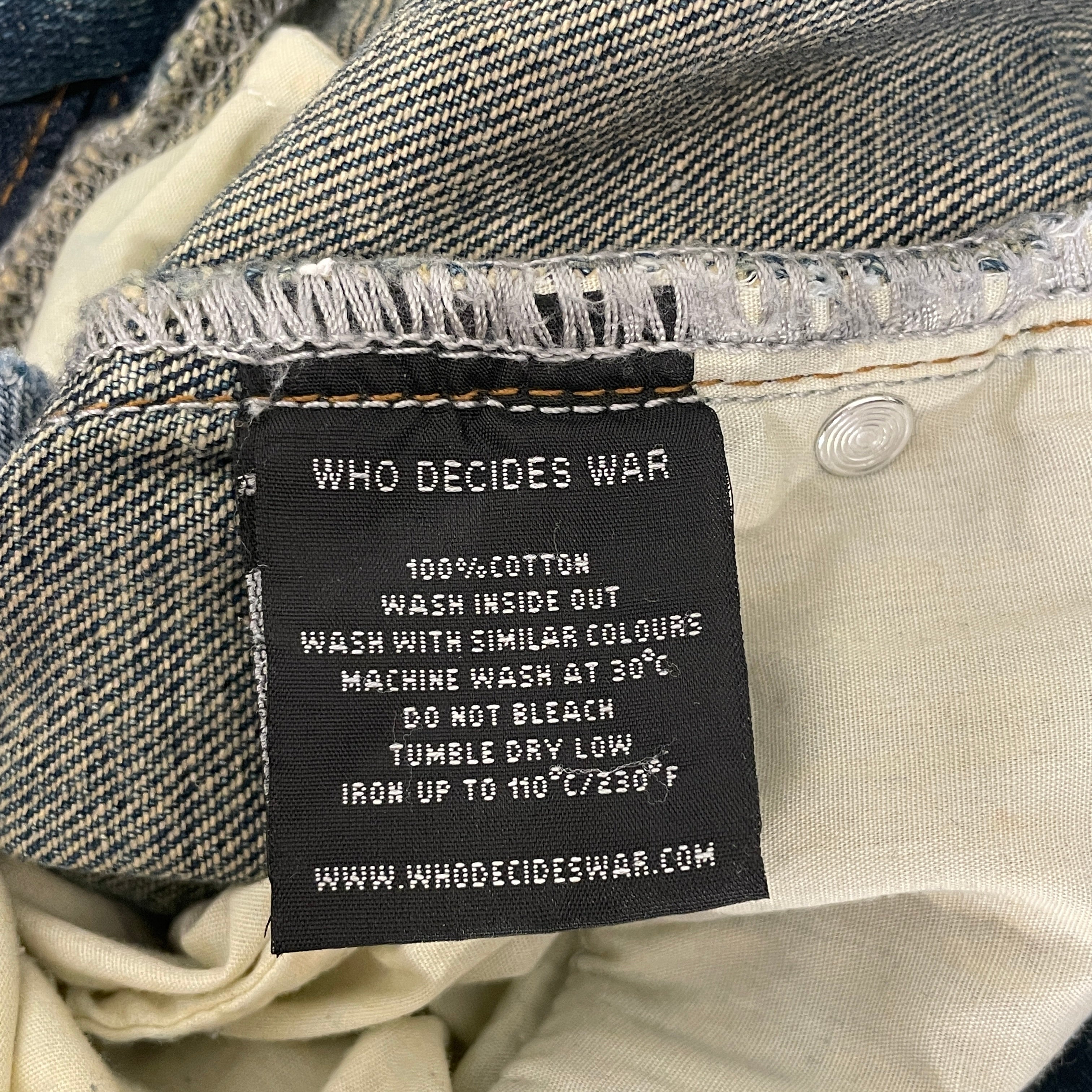 WHO DECIDES WAR/Straight Pants/36/Cotton/IDG/All Over Print/WHO DECIDE WAR BEDAZZLED view 5