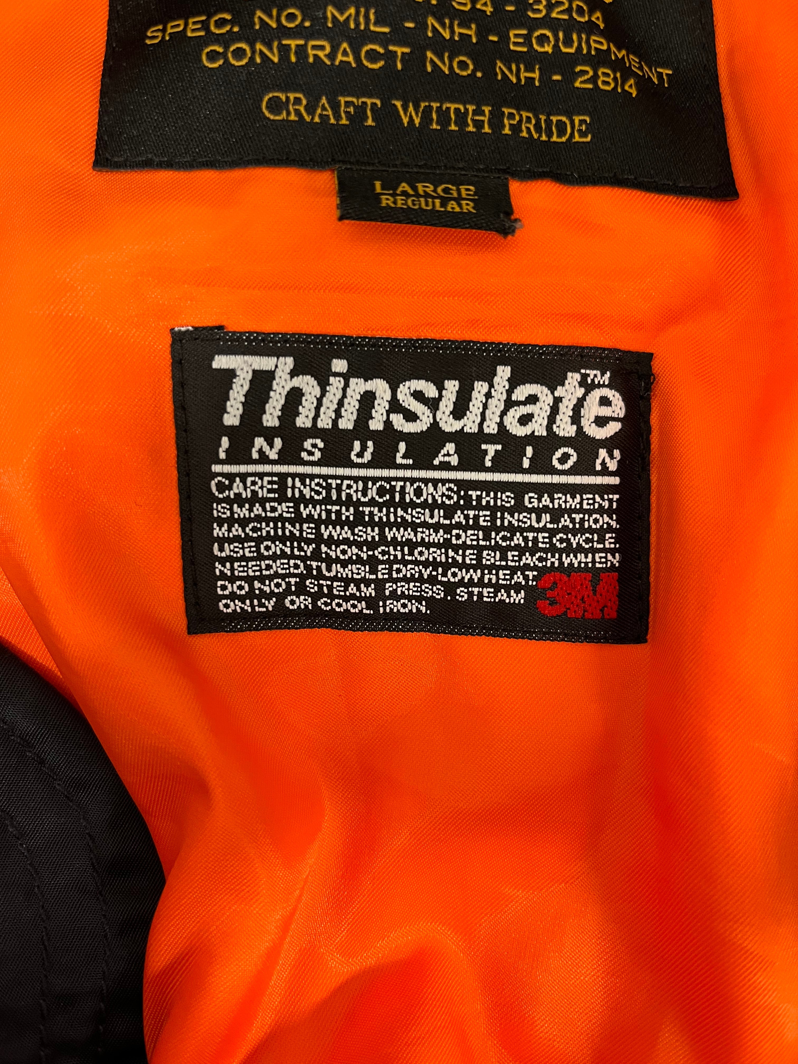 NEIGHBORHOOD/Flight Jkt/L/Nylon/NVY/thinsulate orange inner view 4