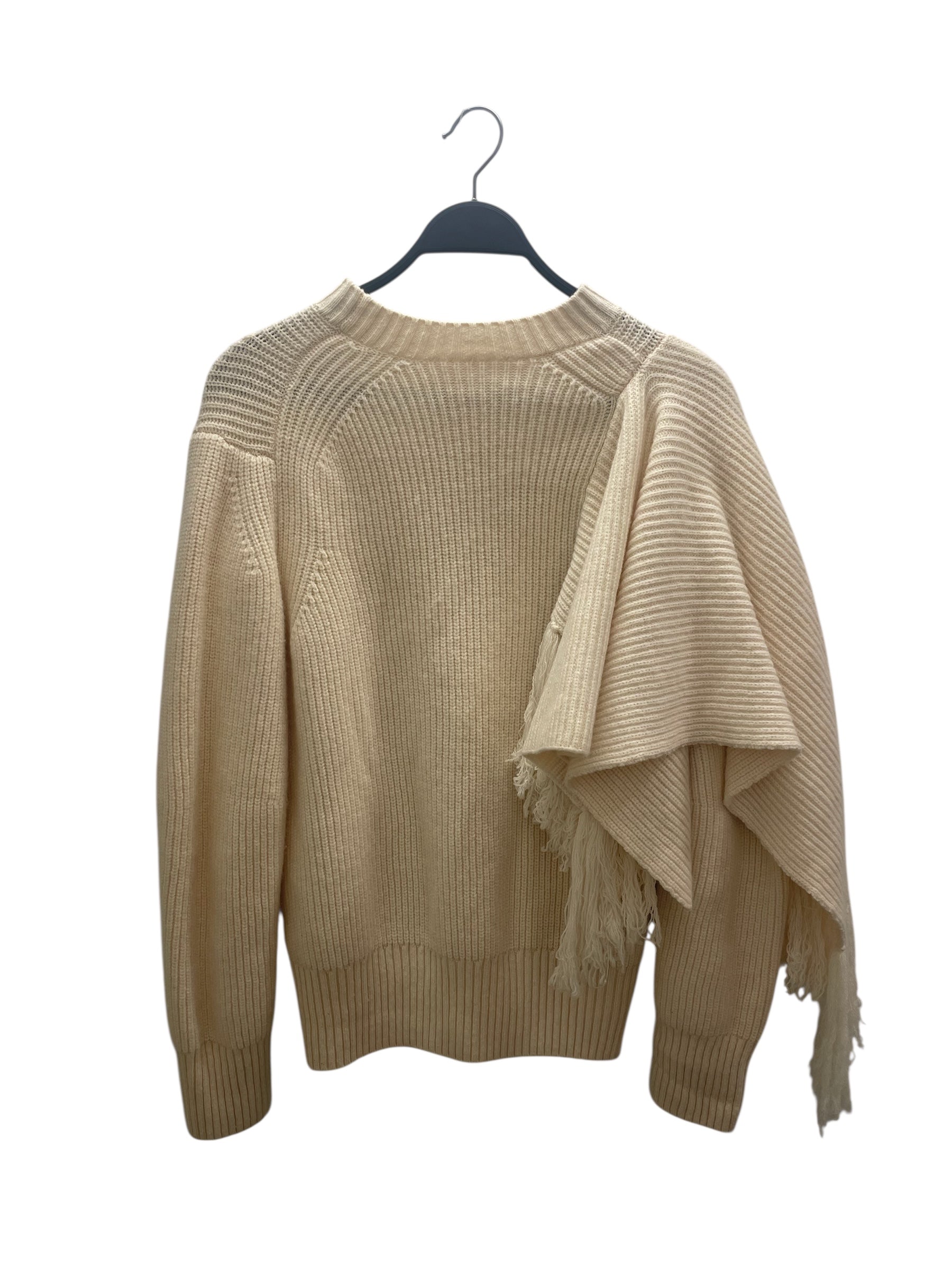 Sacai/Sweater/3/Wool/CRM/Layered/ONE SIDED SCARF KNIT SWEATER view 2