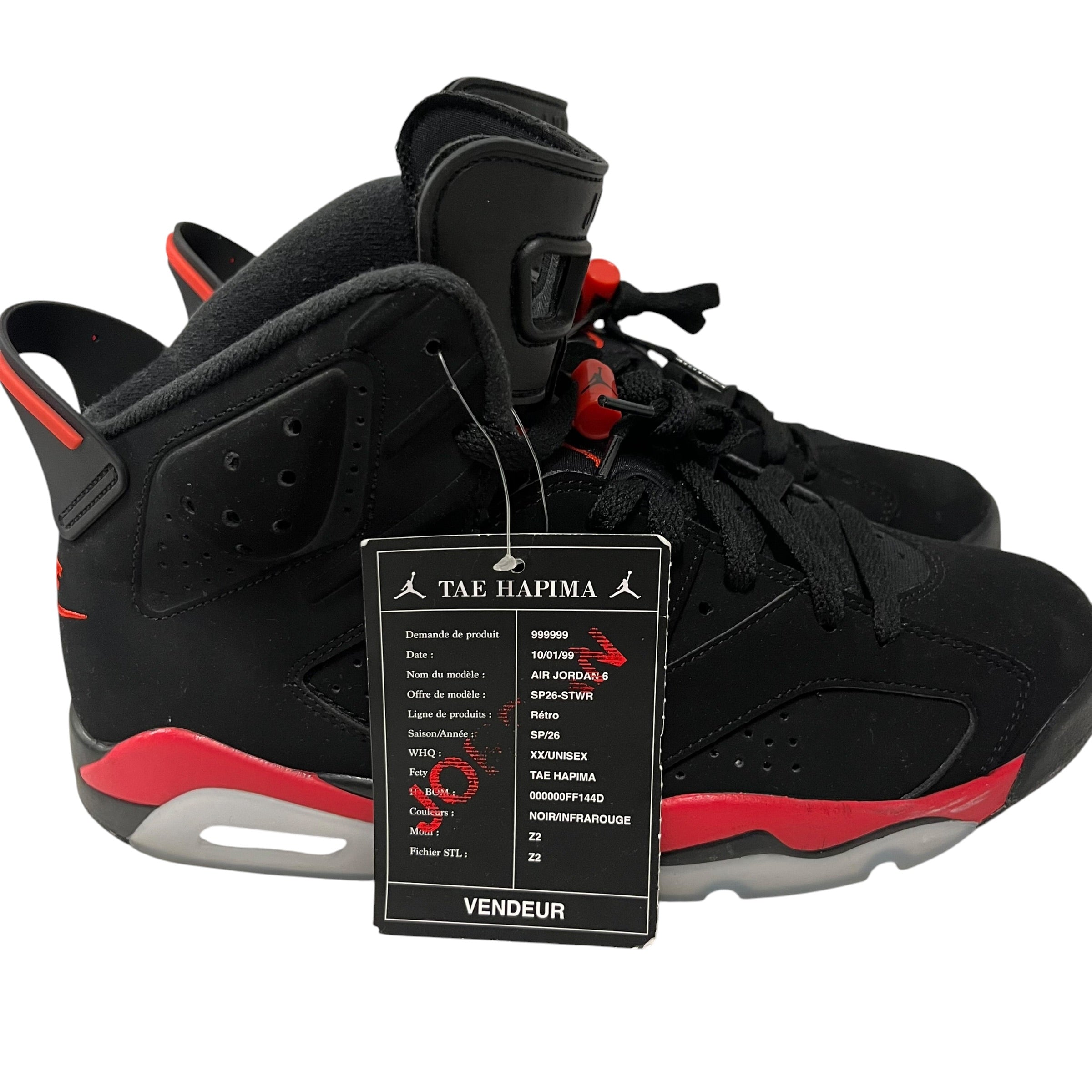 JORDAN BRAND/Hi-Sneakers/US 9.5/Suede/BLK/6 retro reverse view 5